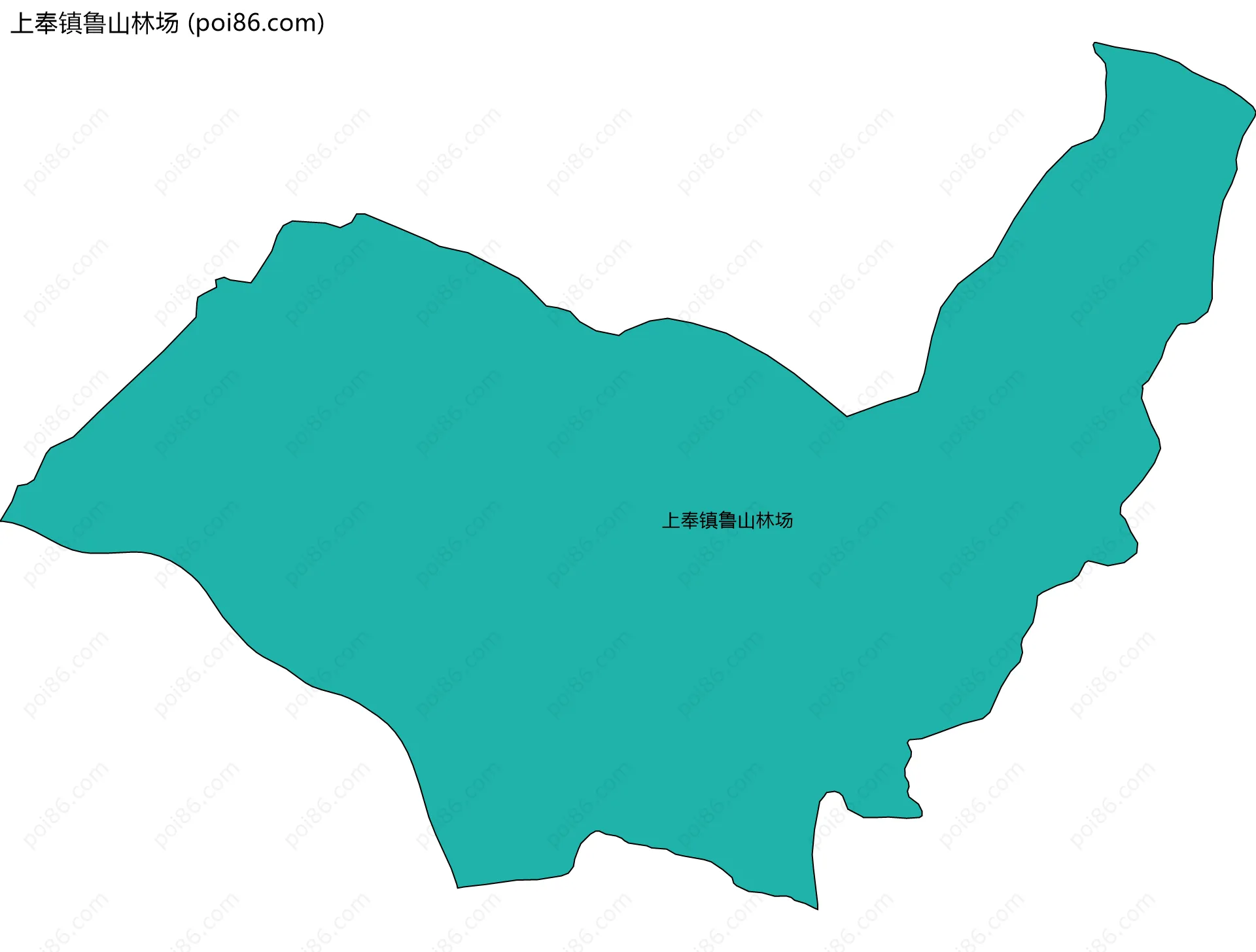 上奉镇鲁山林场边界地图