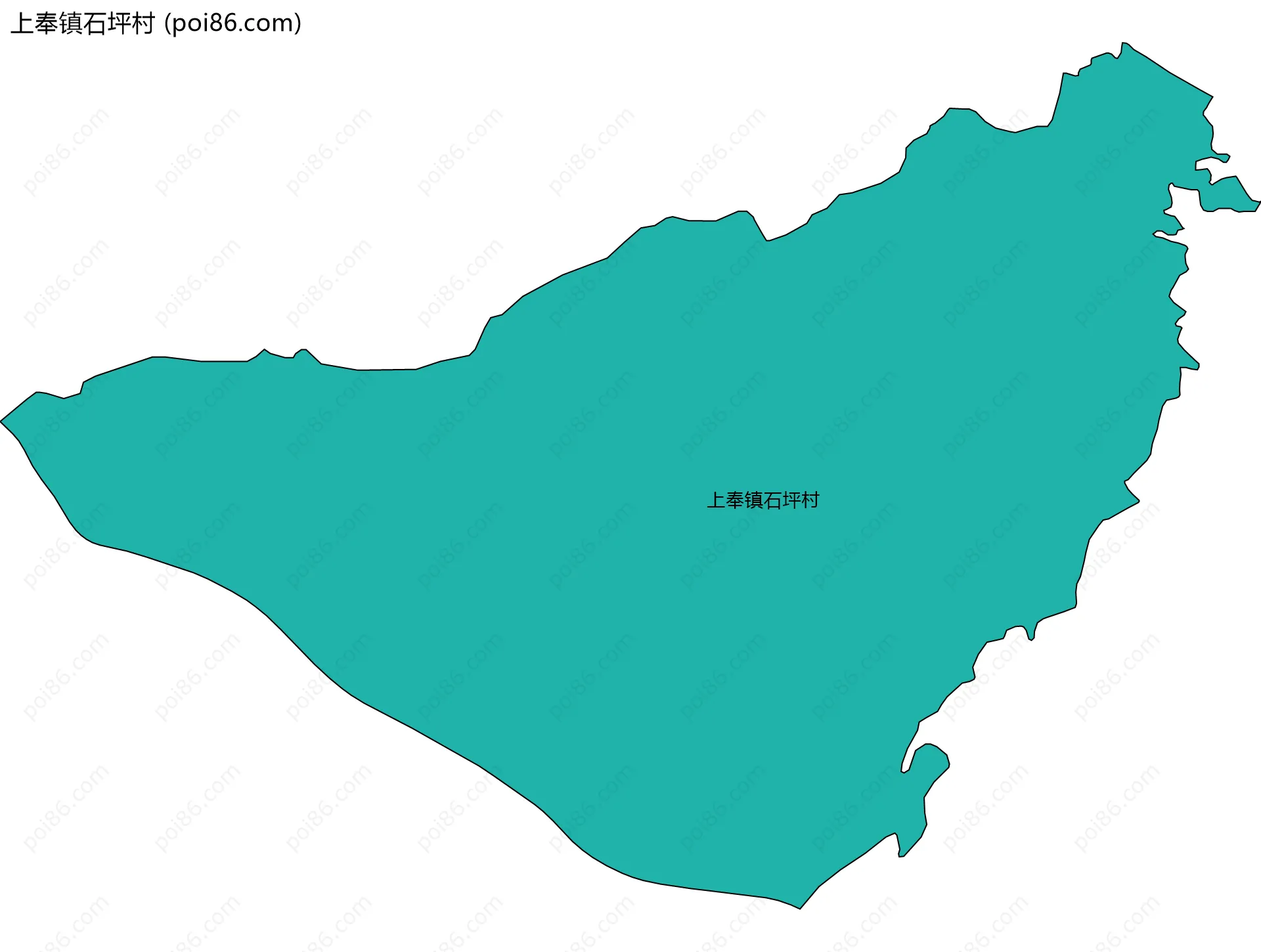 上奉镇石坪村边界地图
