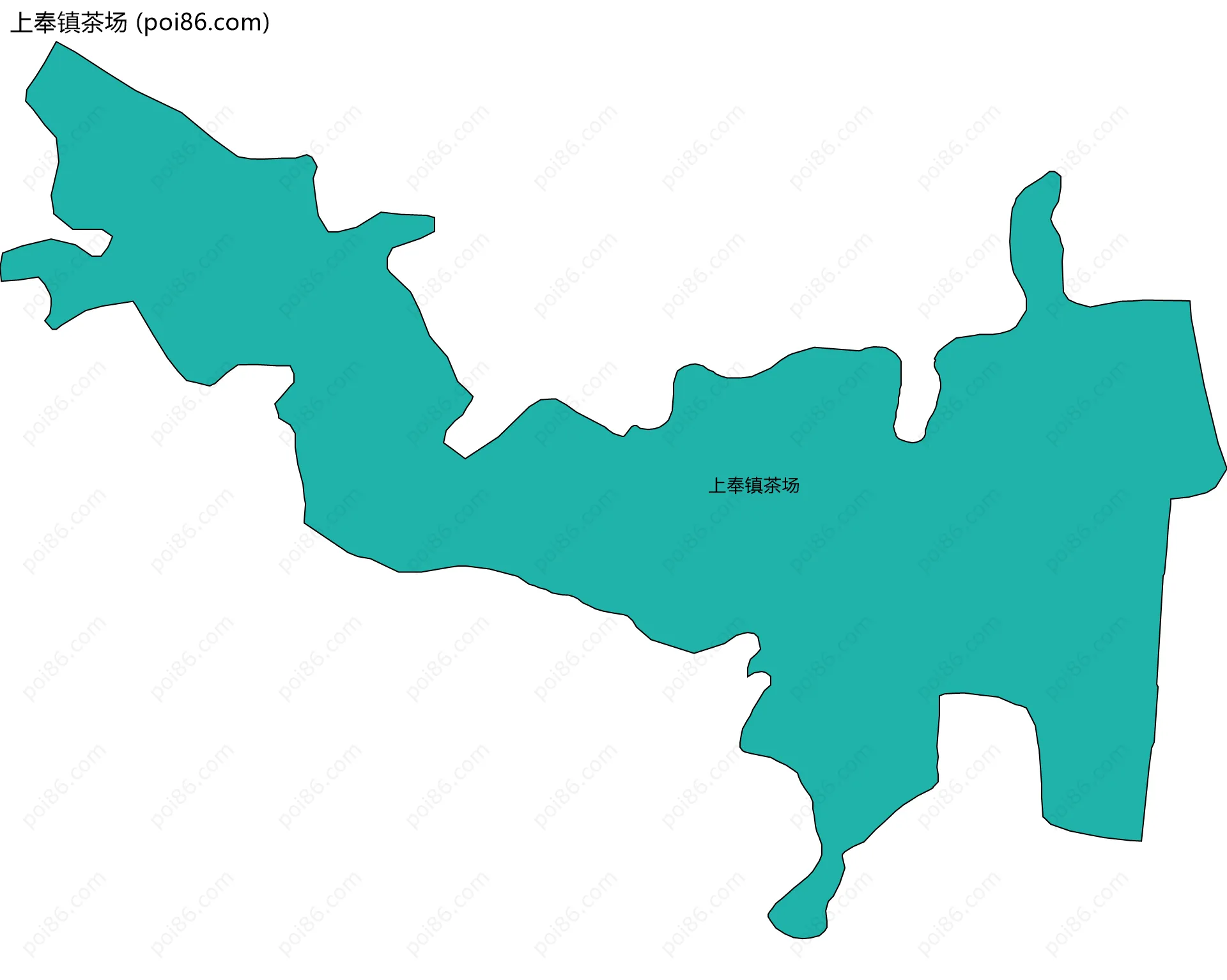 上奉镇茶场边界地图