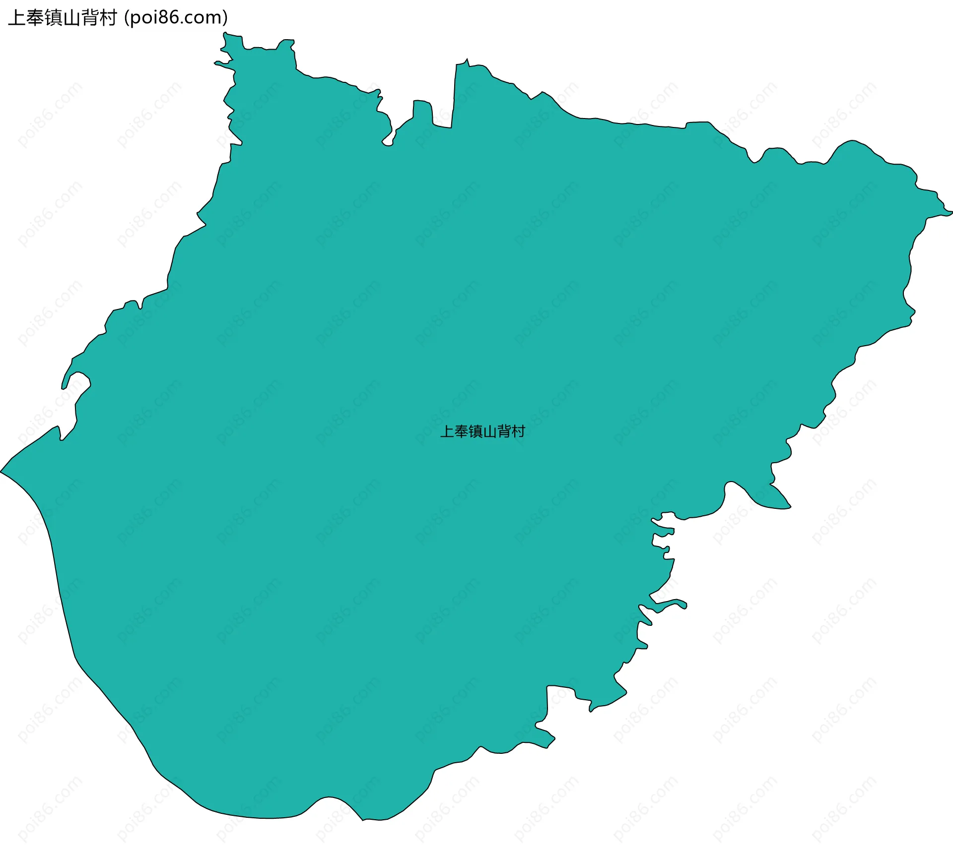 上奉镇山背村边界地图