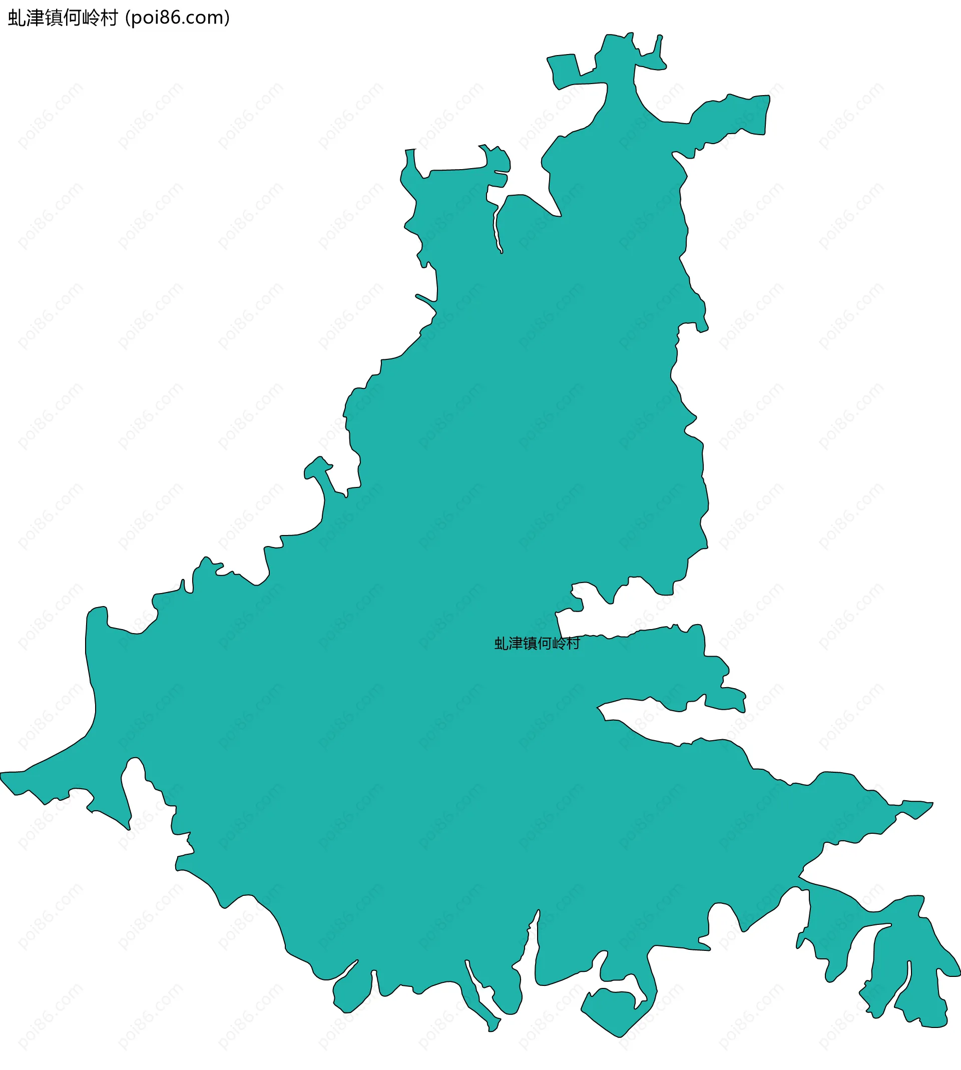 虬津镇何岭村边界地图