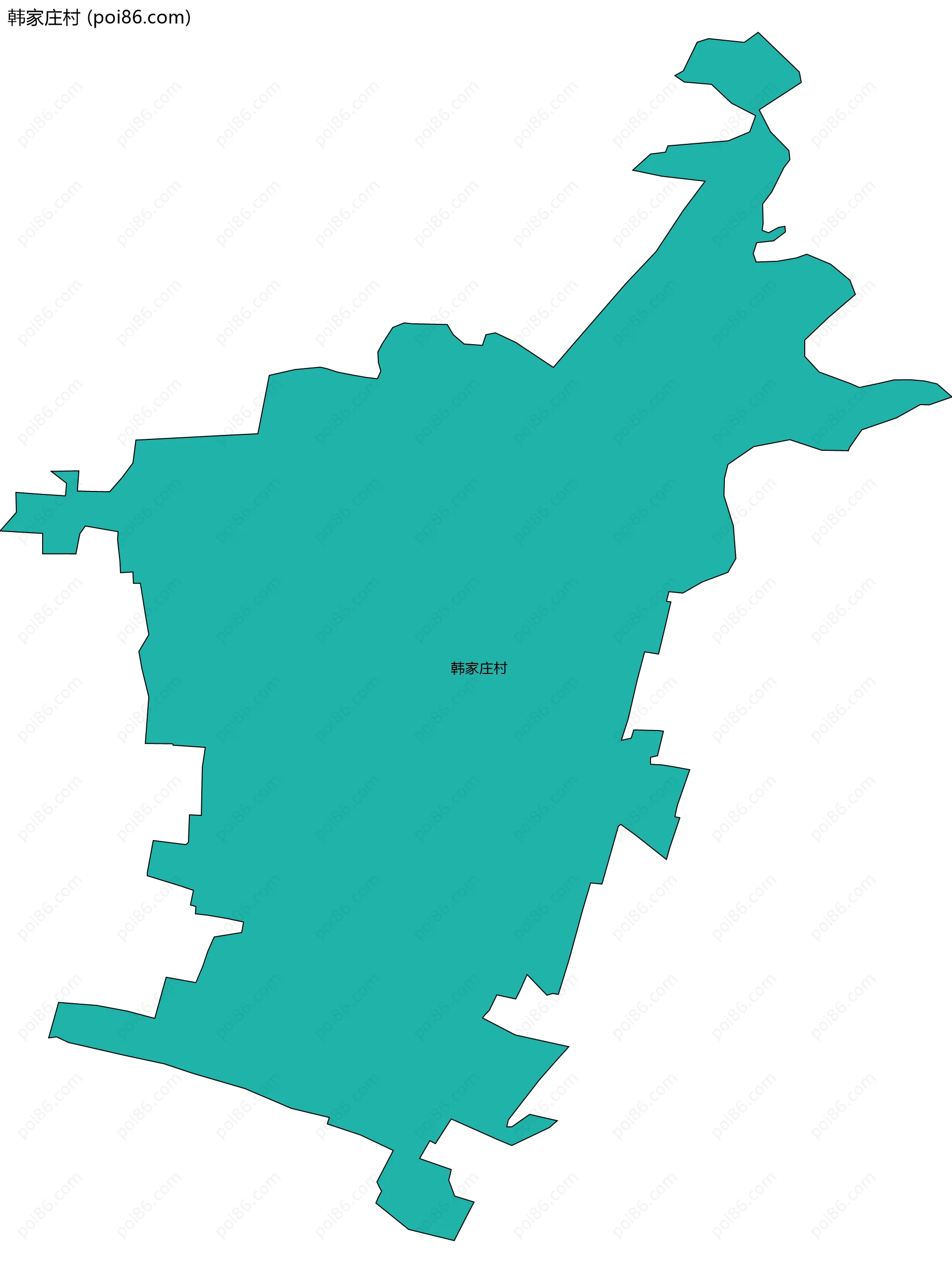 韩家庄村边界地图