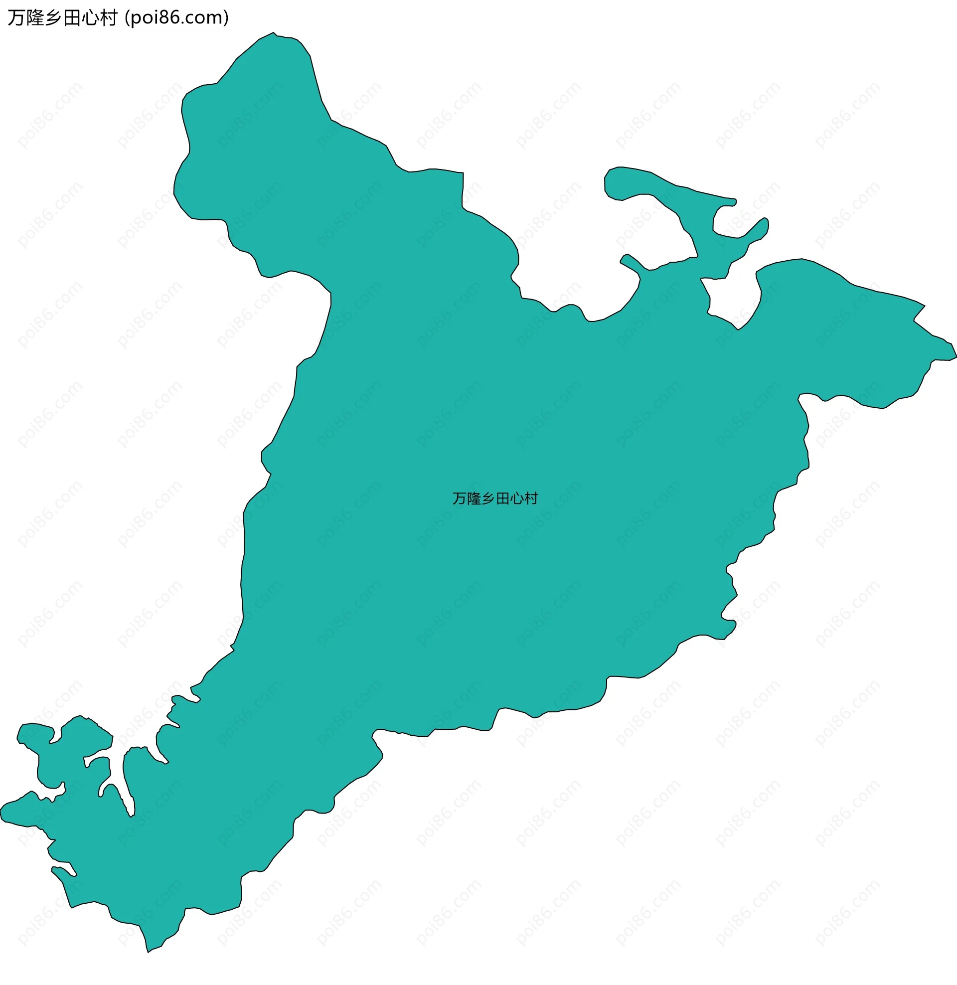 万隆乡田心村边界地图