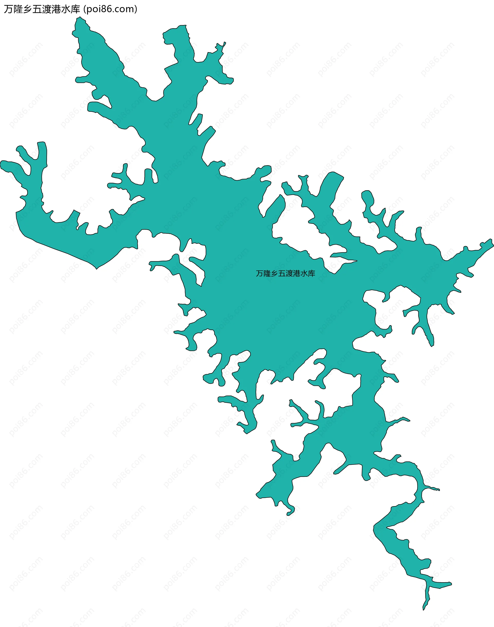 万隆乡五渡港水库边界地图