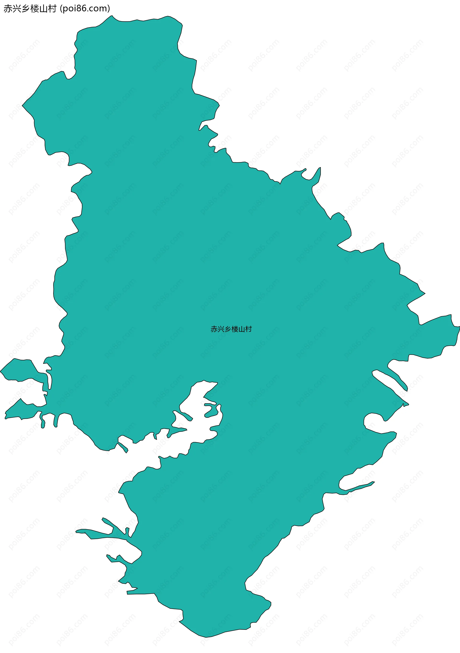 赤兴乡楼山村边界地图