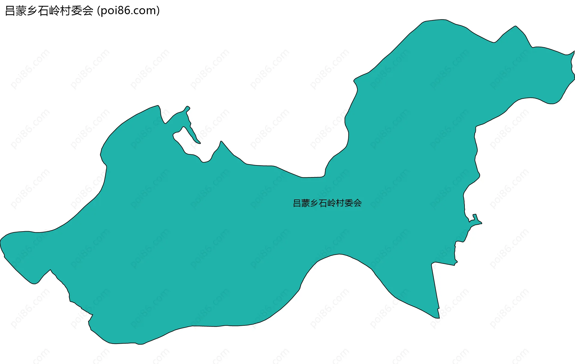 吕蒙乡石岭村委会边界地图