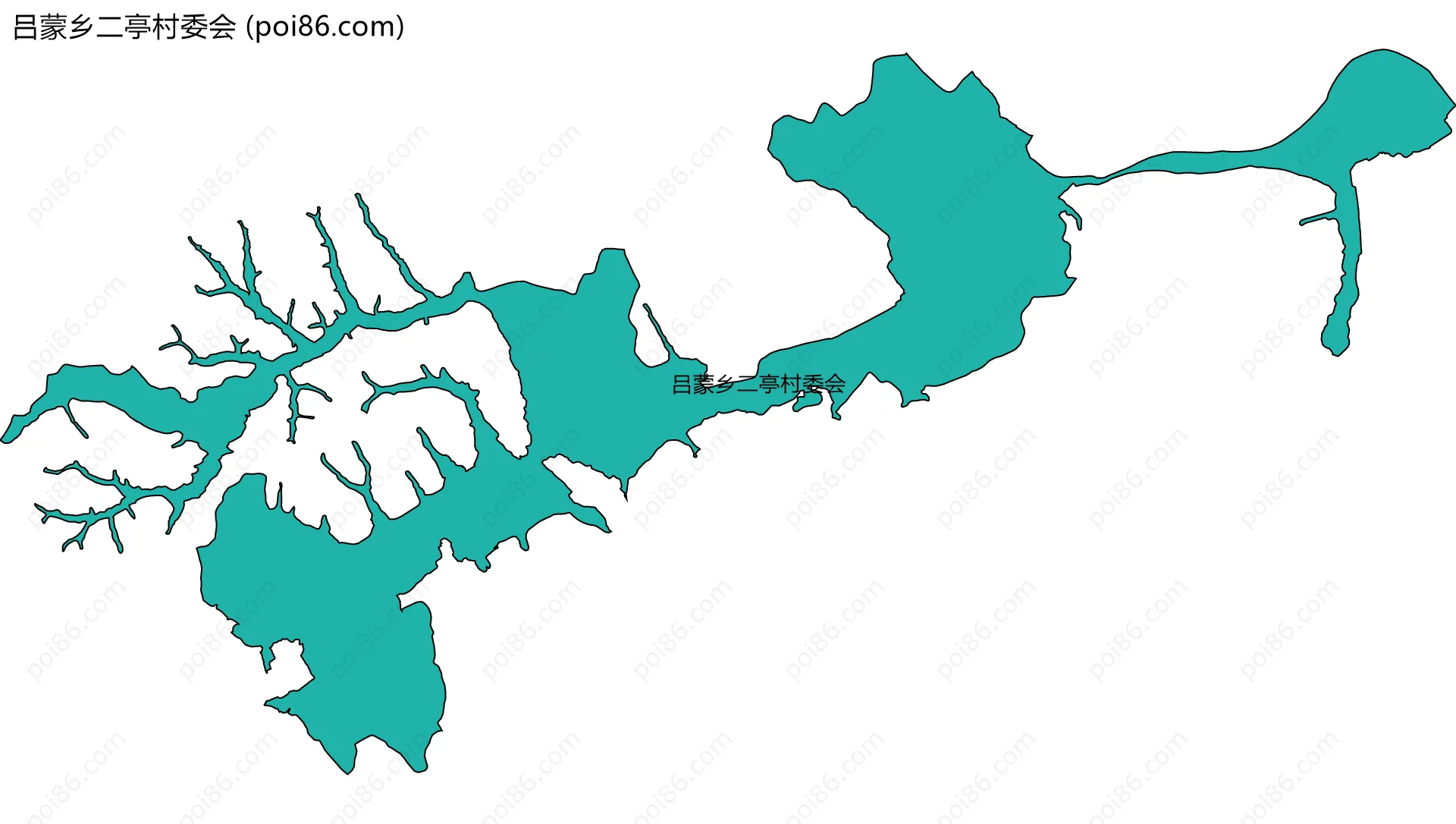 吕蒙乡二亭村委会边界地图