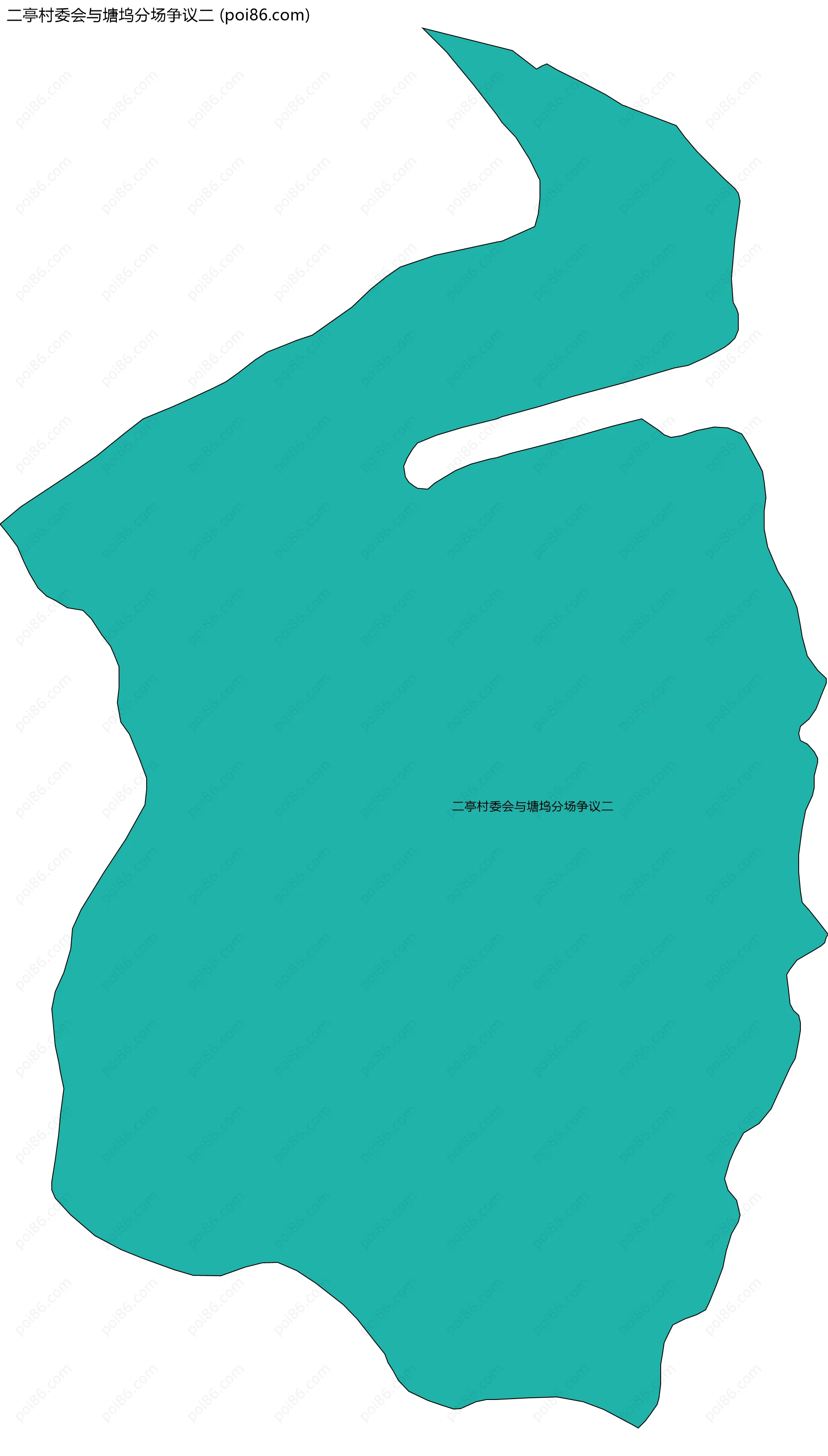 二亭村委会与塘坞分场争议二边界地图