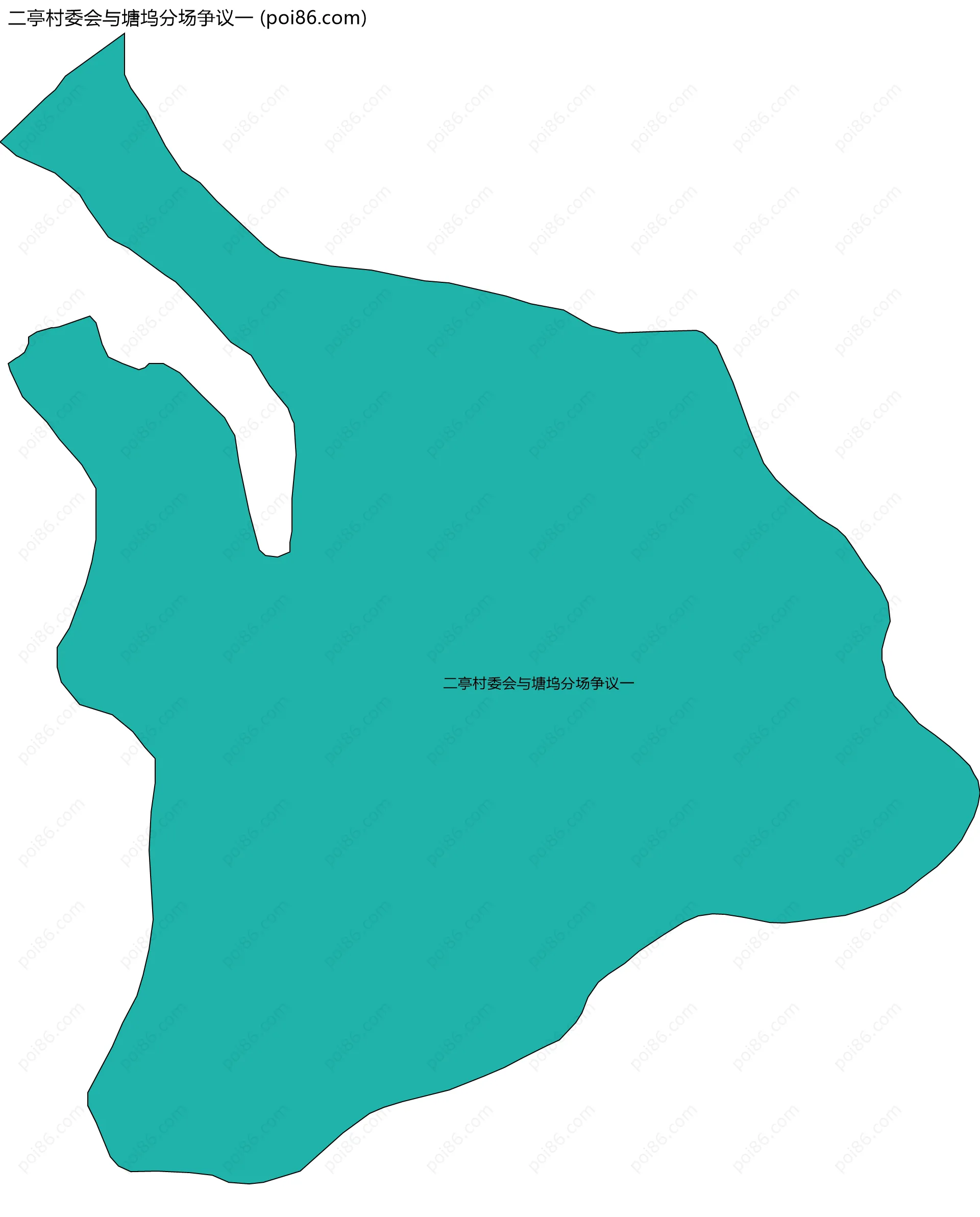 二亭村委会与塘坞分场争议一边界地图