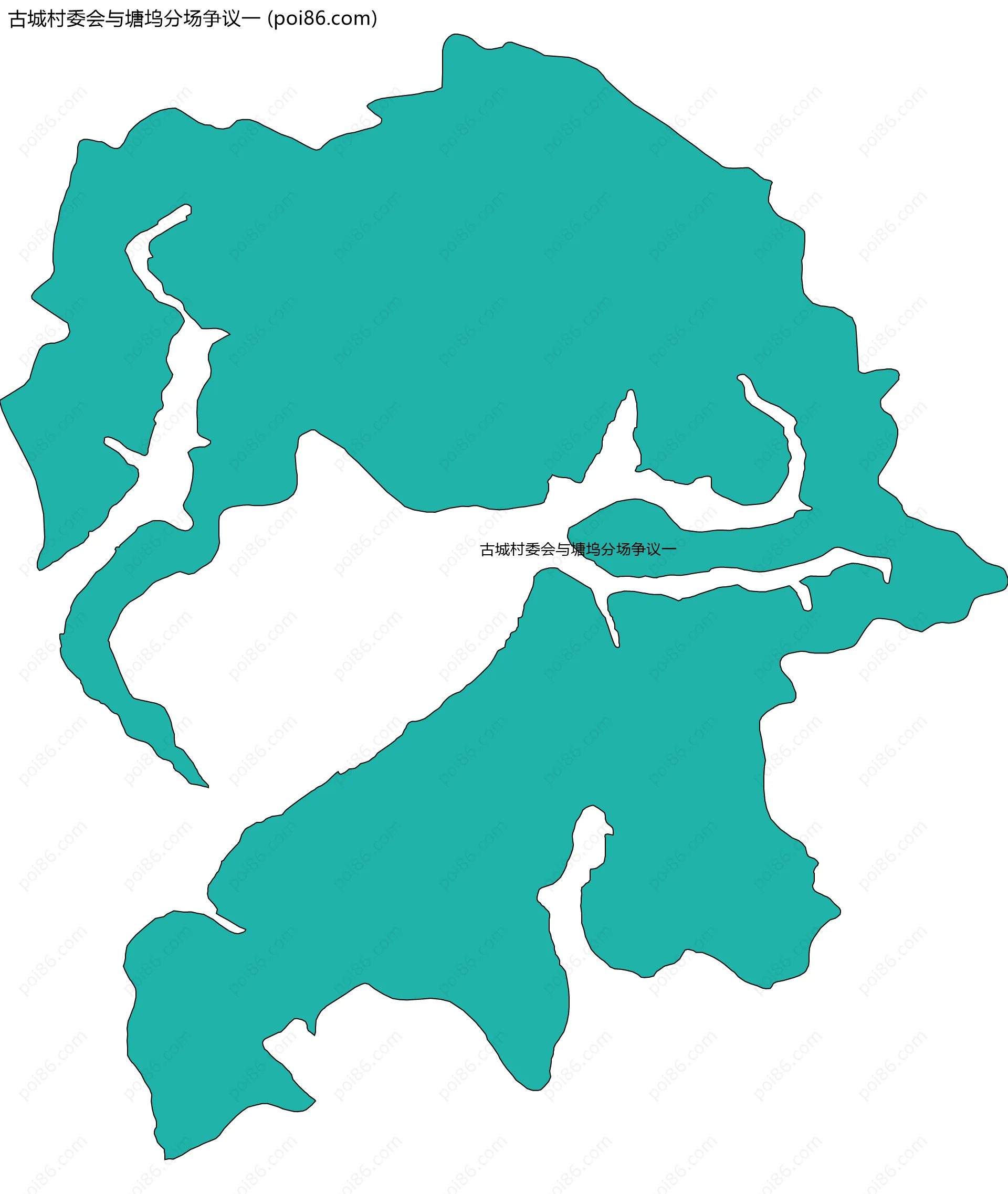 古城村委会与塘坞分场争议一边界地图