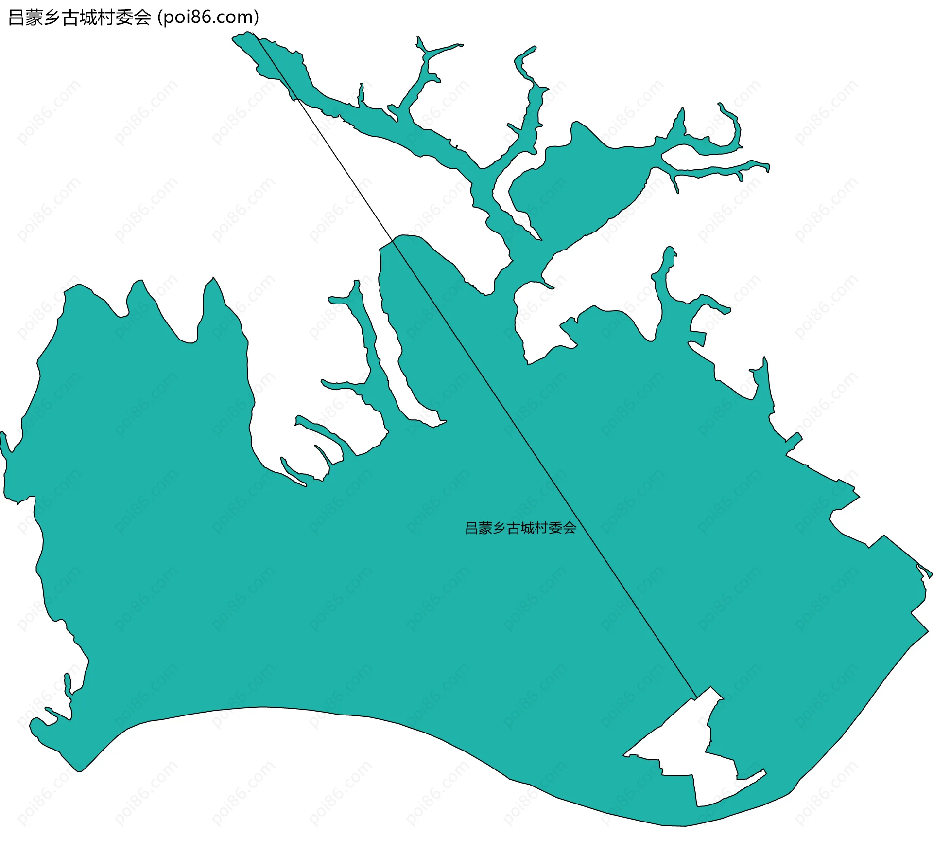 吕蒙乡古城村委会边界地图