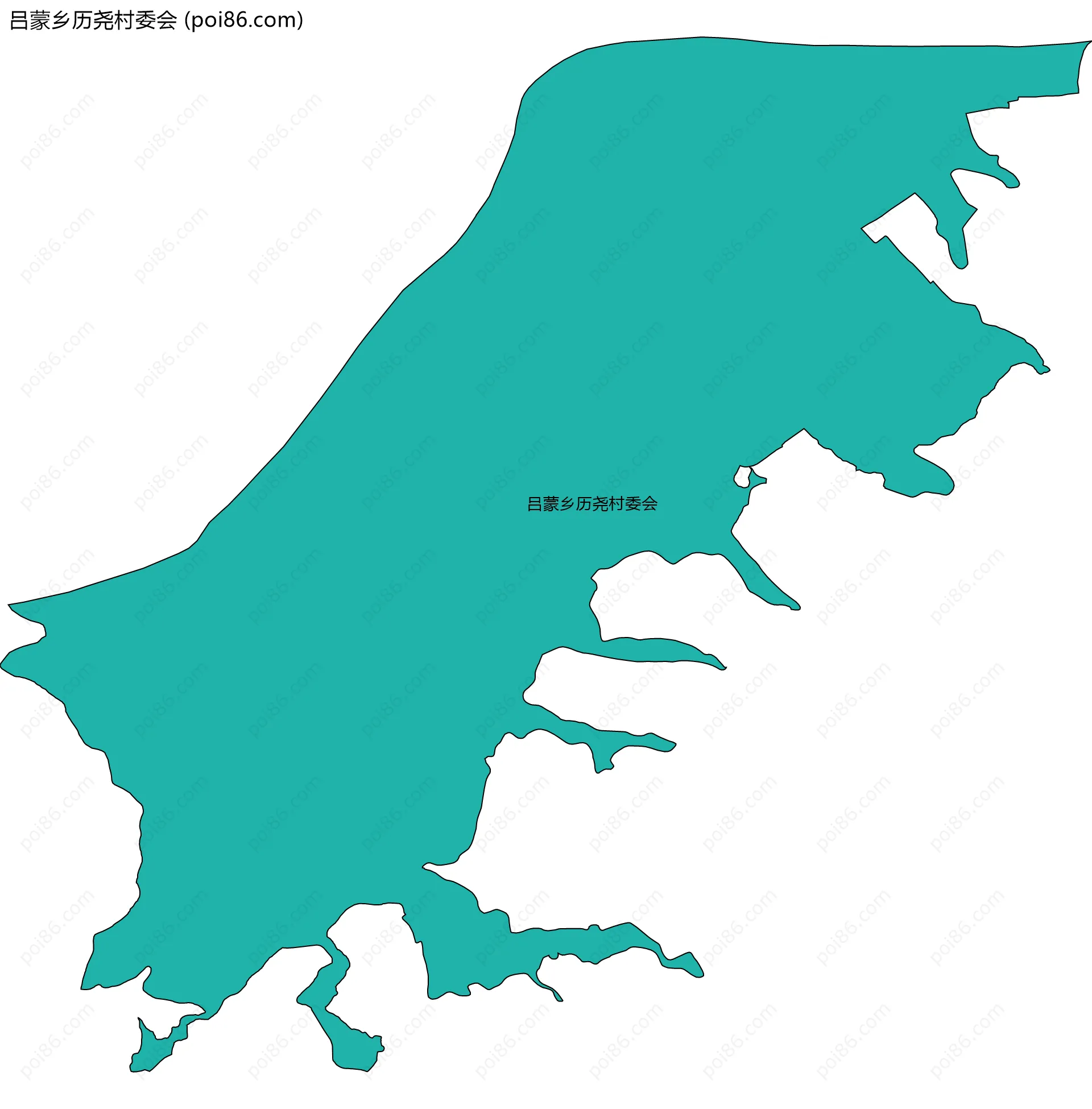 吕蒙乡历尧村委会边界地图