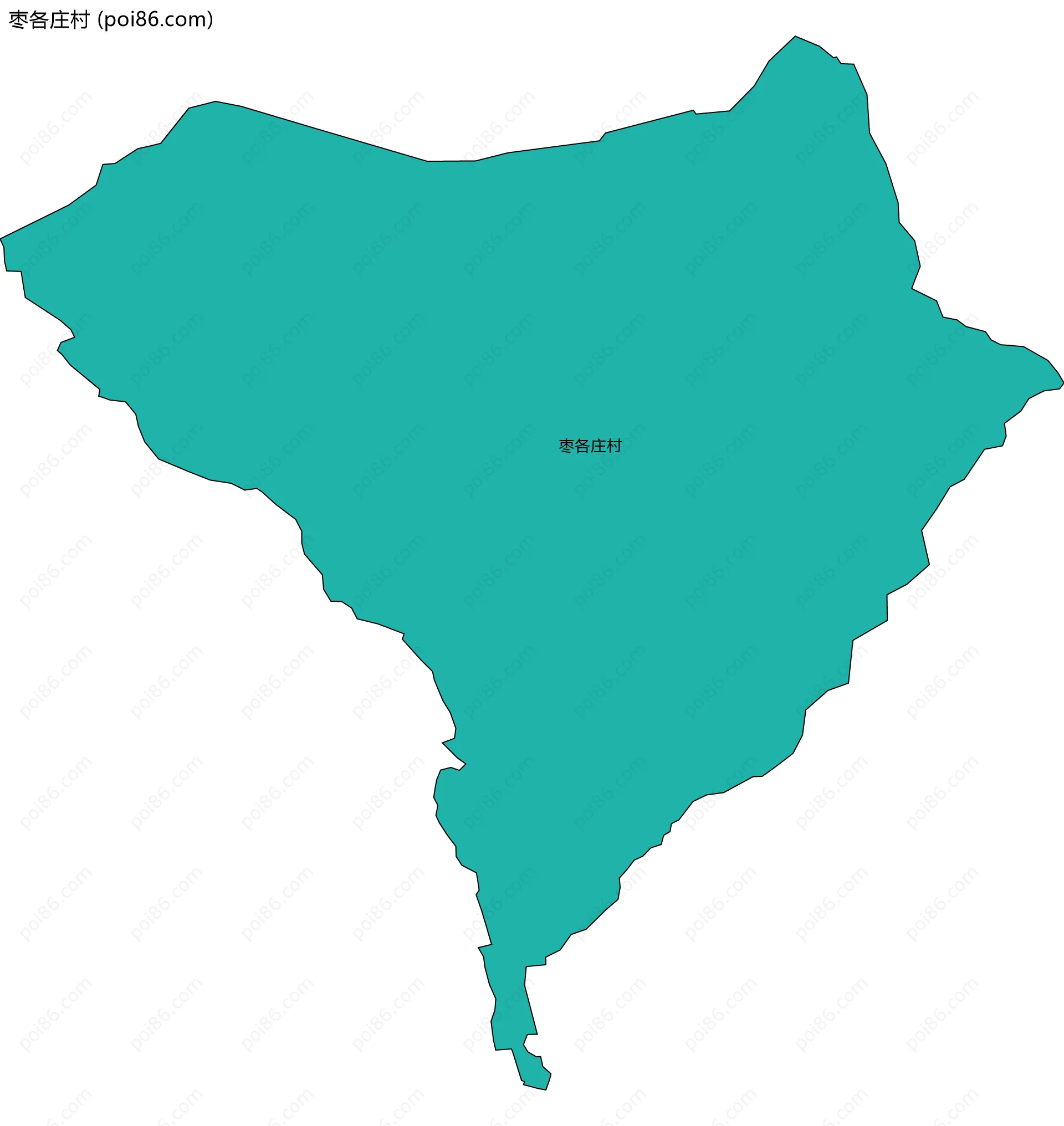 枣各庄村边界地图