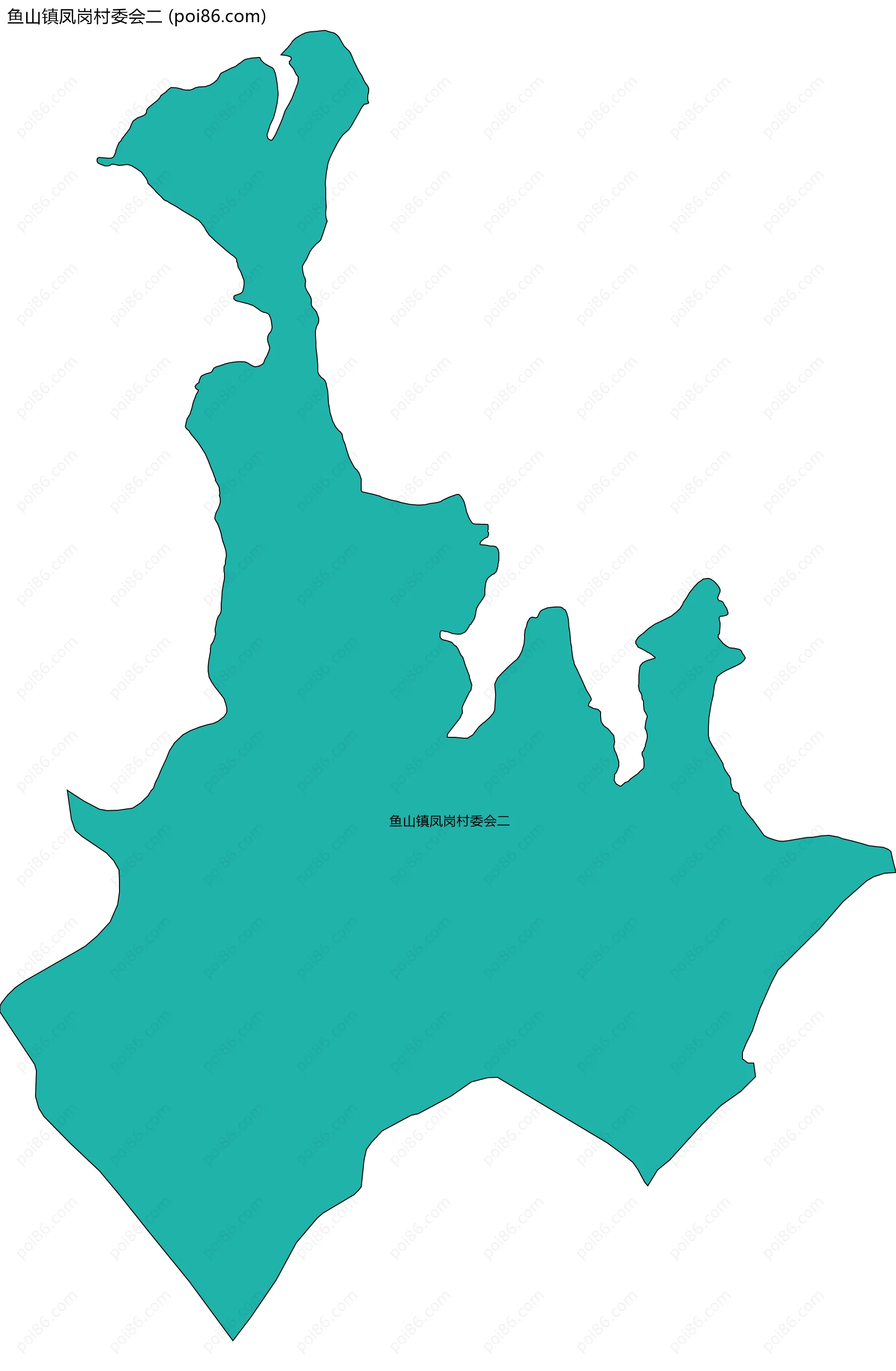 鱼山镇凤岗村委会二边界地图