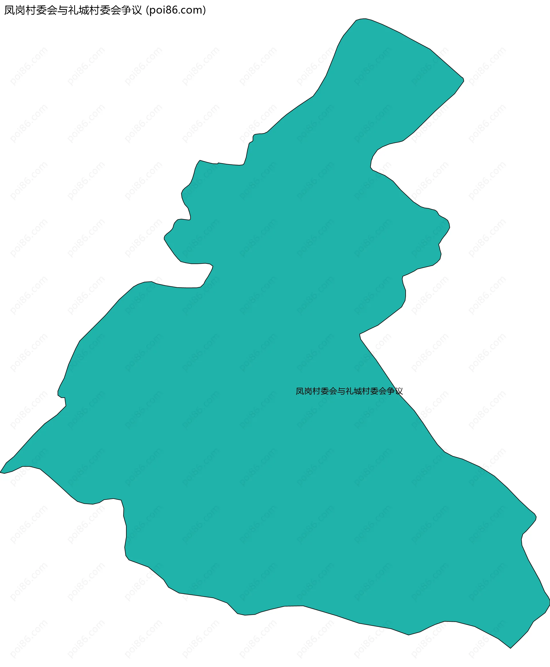 凤岗村委会与礼城村委会争议边界地图