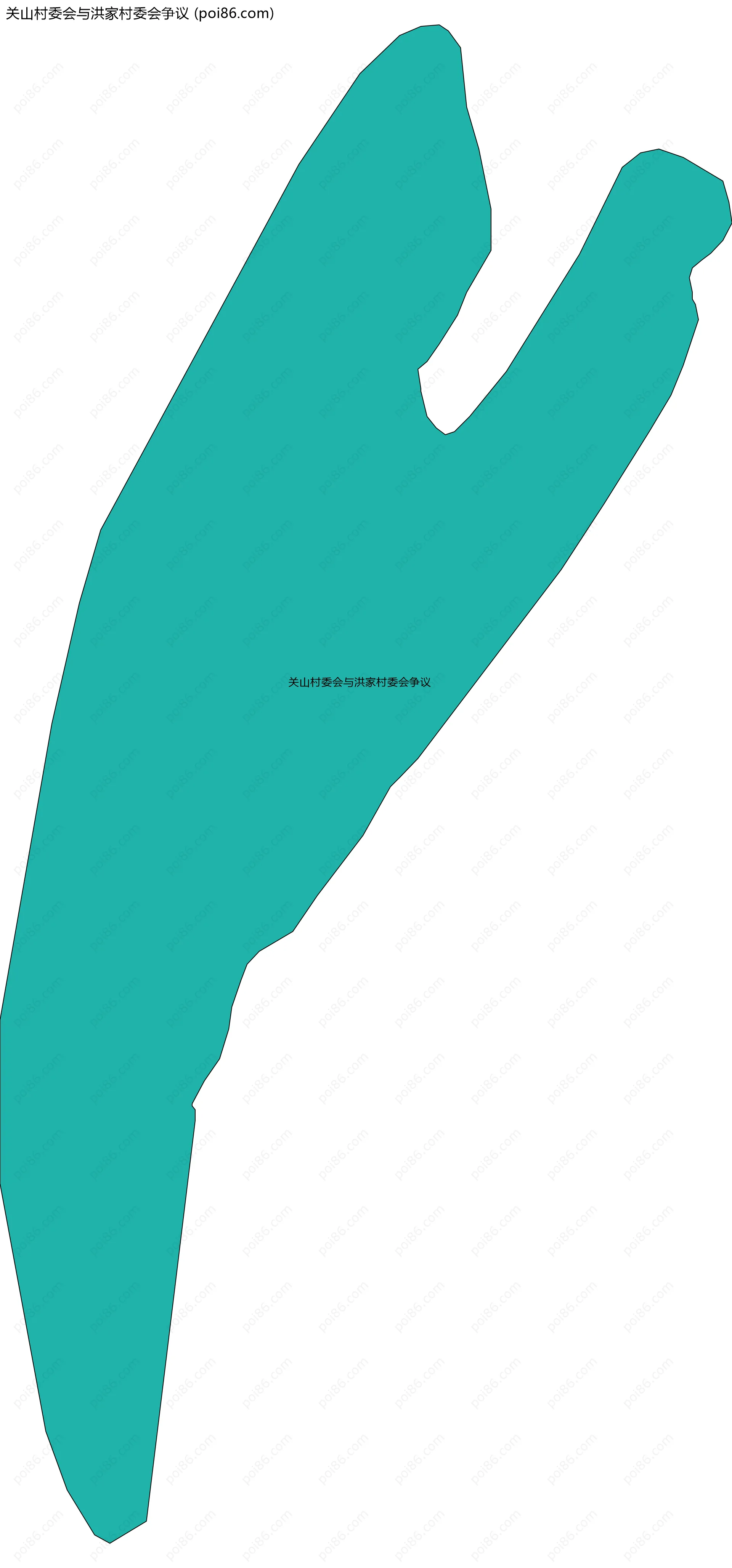 关山村委会与洪家村委会争议边界地图