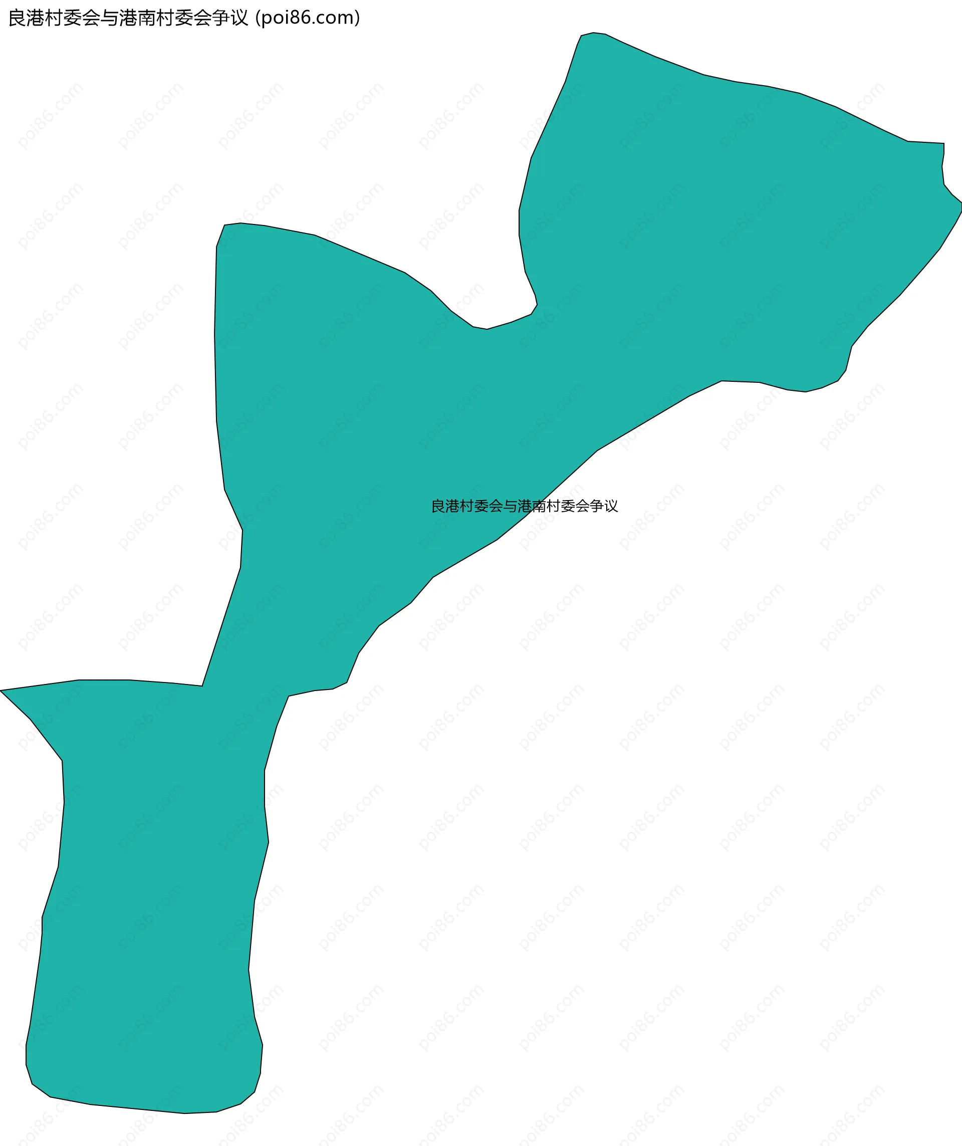 良港村委会与港南村委会争议边界地图