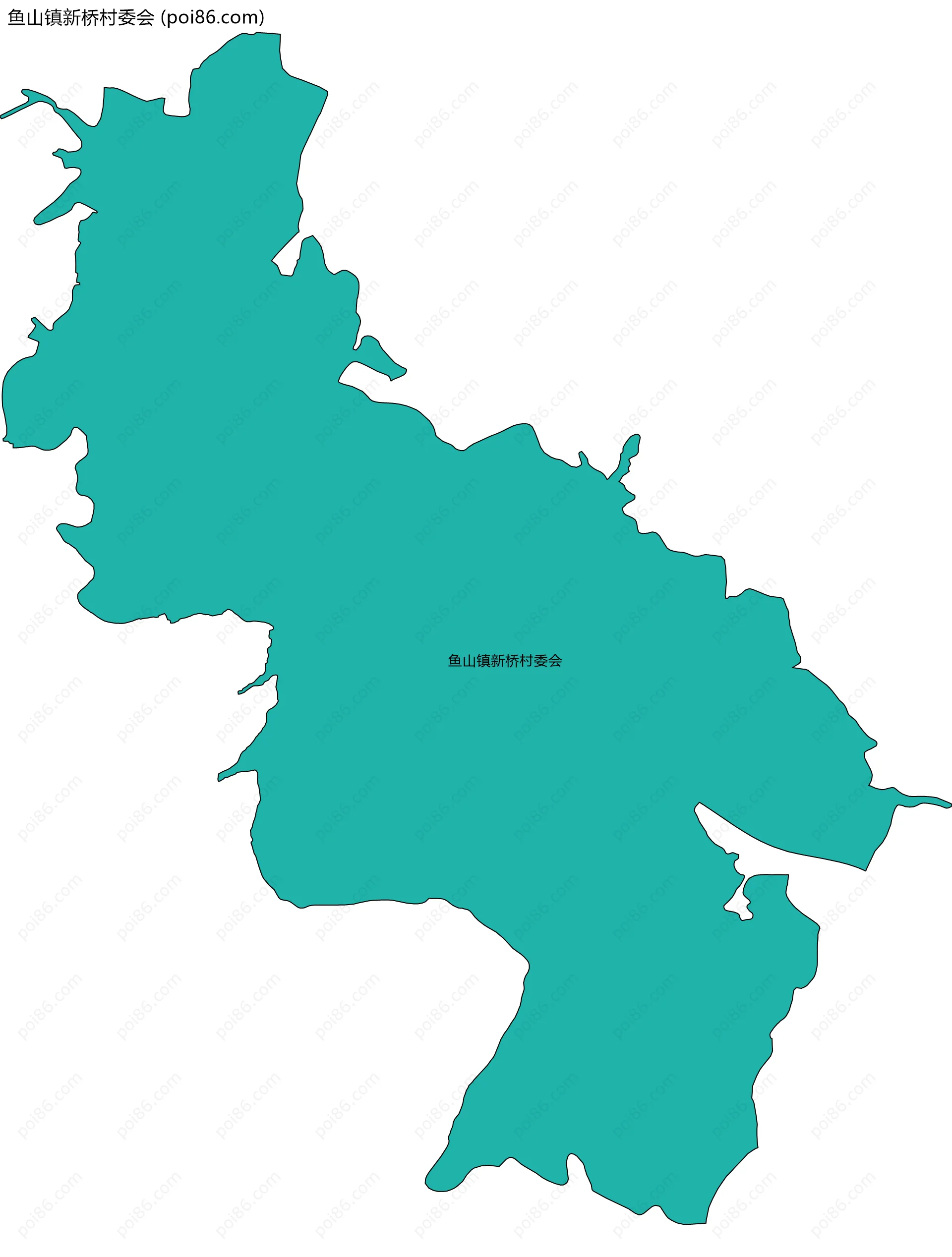 鱼山镇新桥村委会边界地图