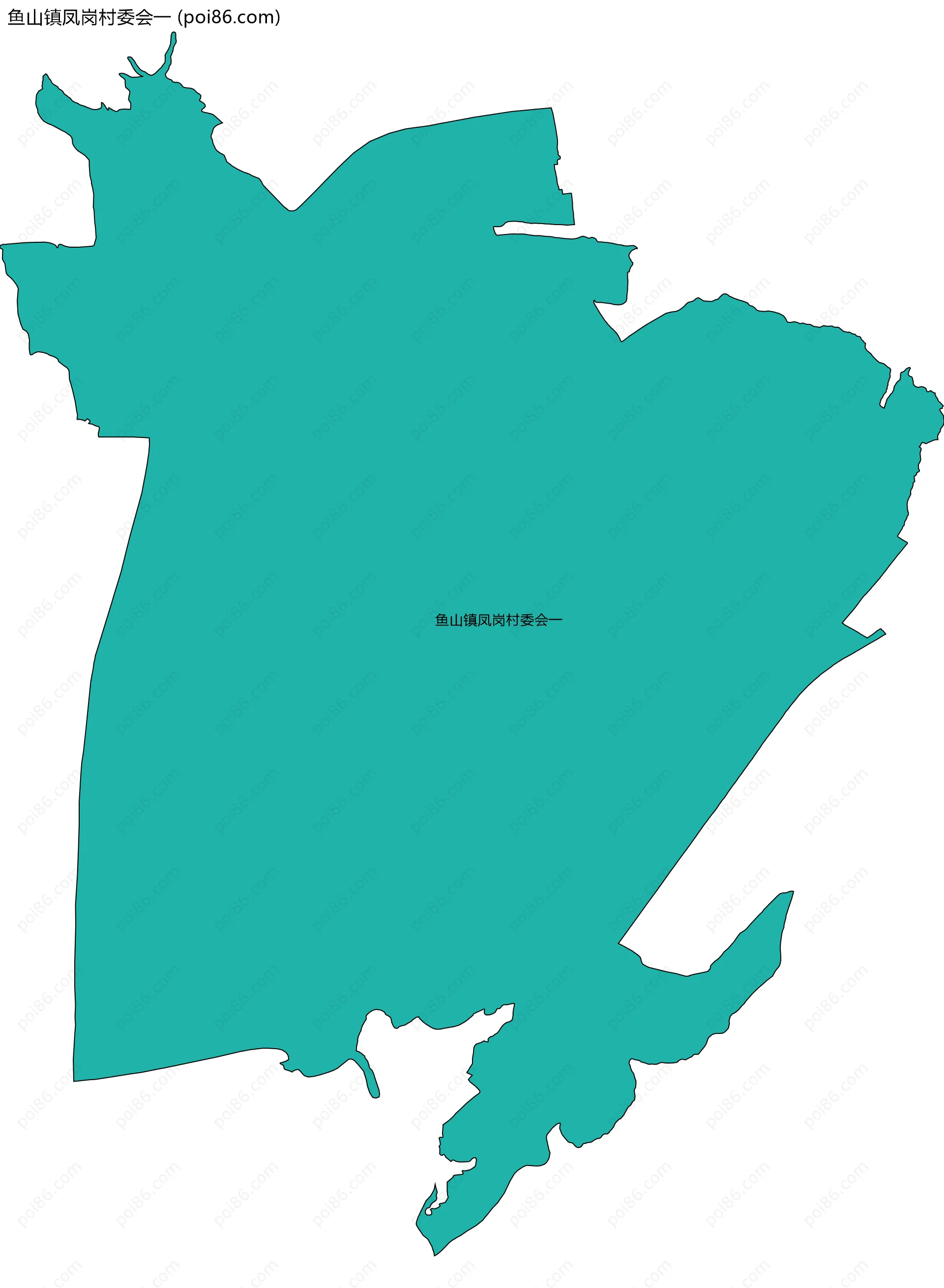 鱼山镇凤岗村委会一边界地图