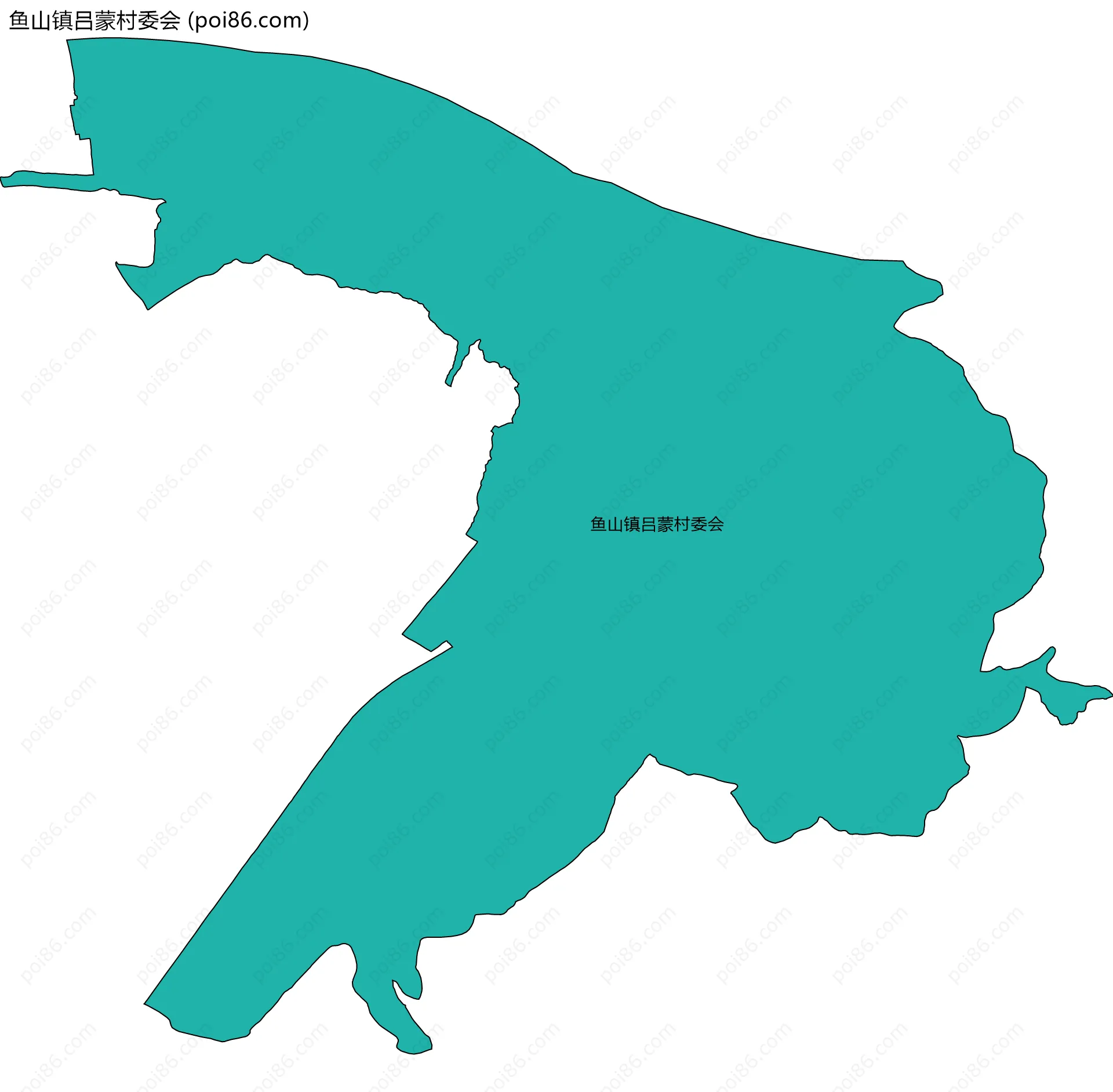 鱼山镇吕蒙村委会边界地图