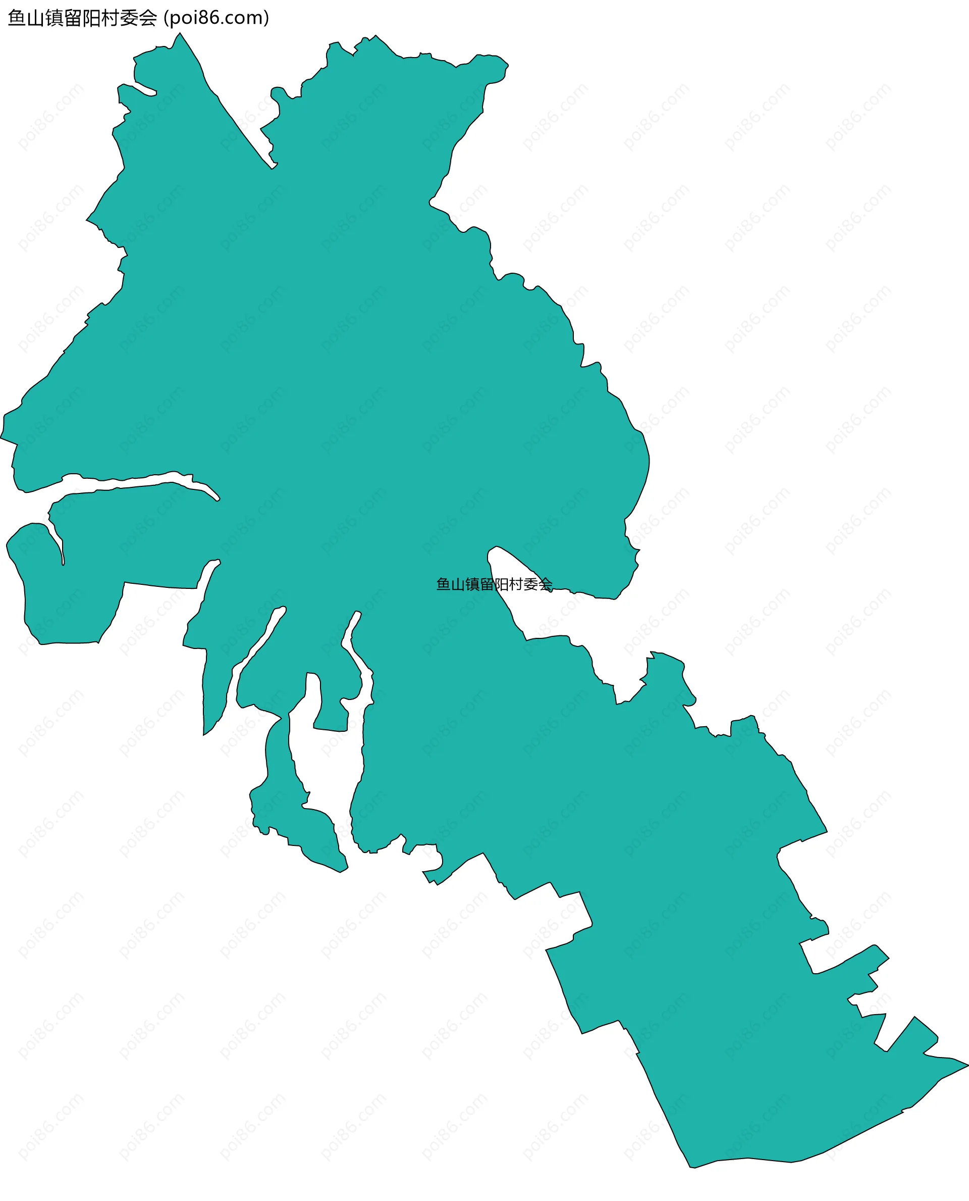 鱼山镇留阳村委会边界地图