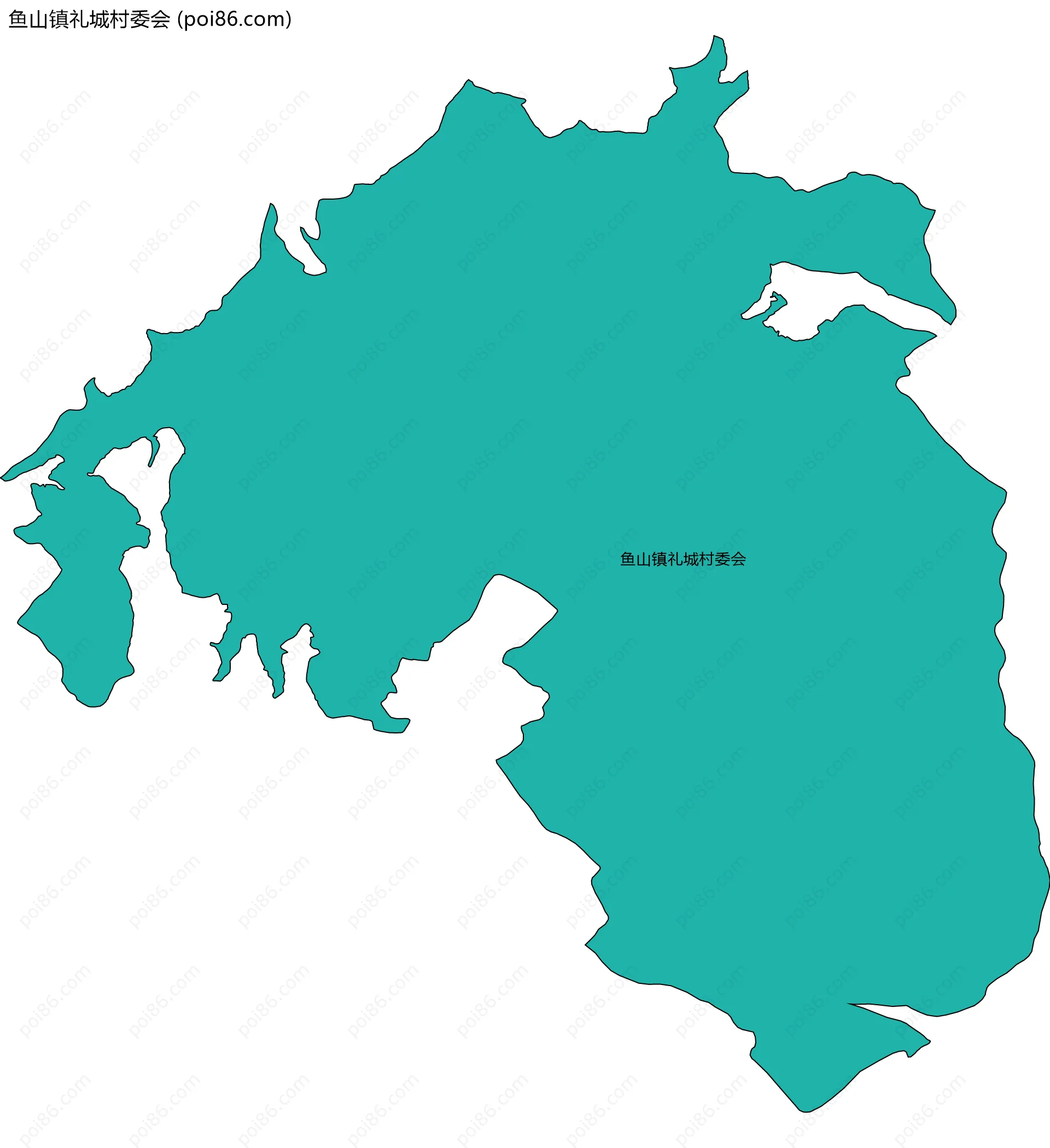 鱼山镇礼城村委会边界地图