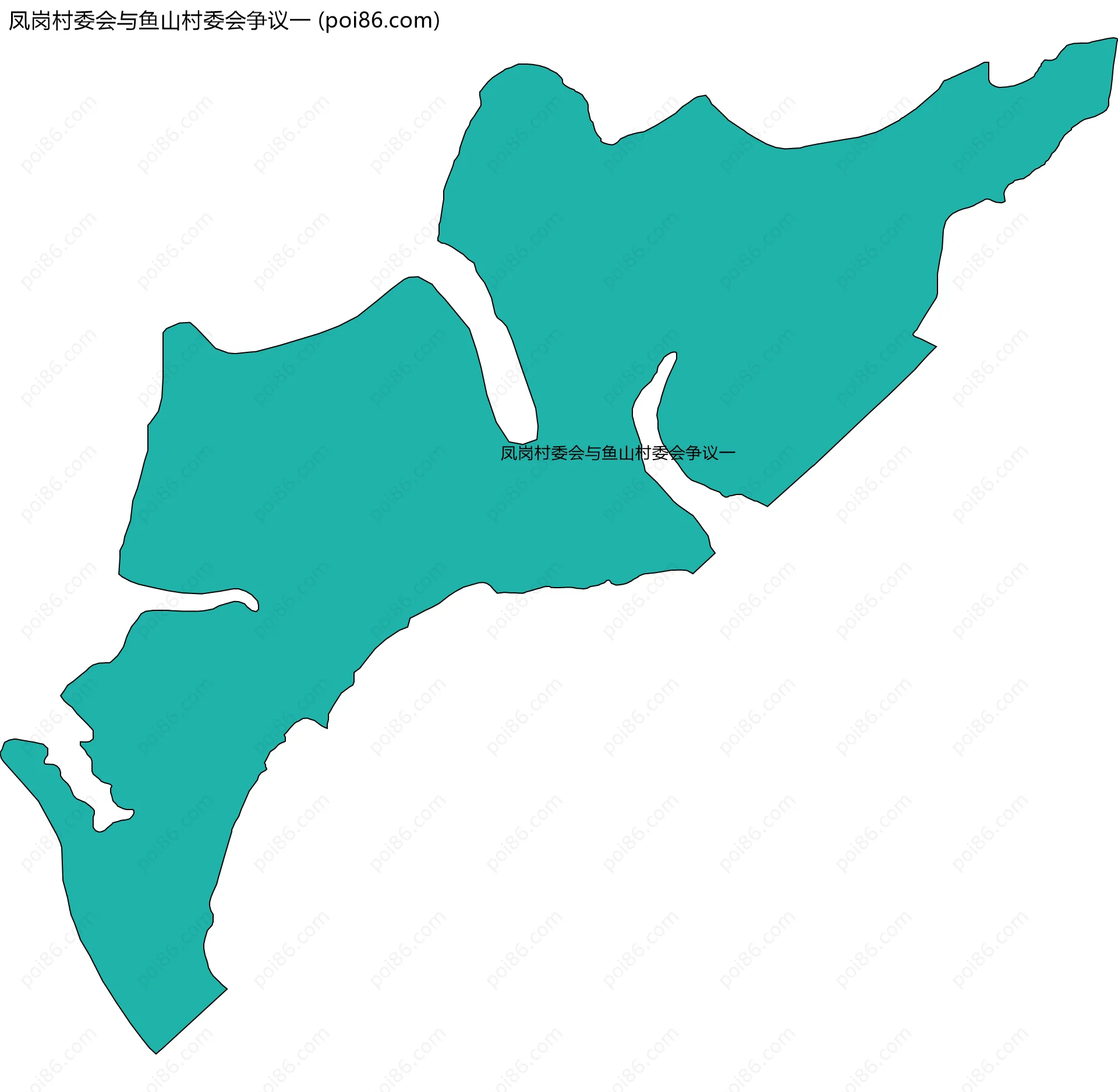 凤岗村委会与鱼山村委会争议一边界地图