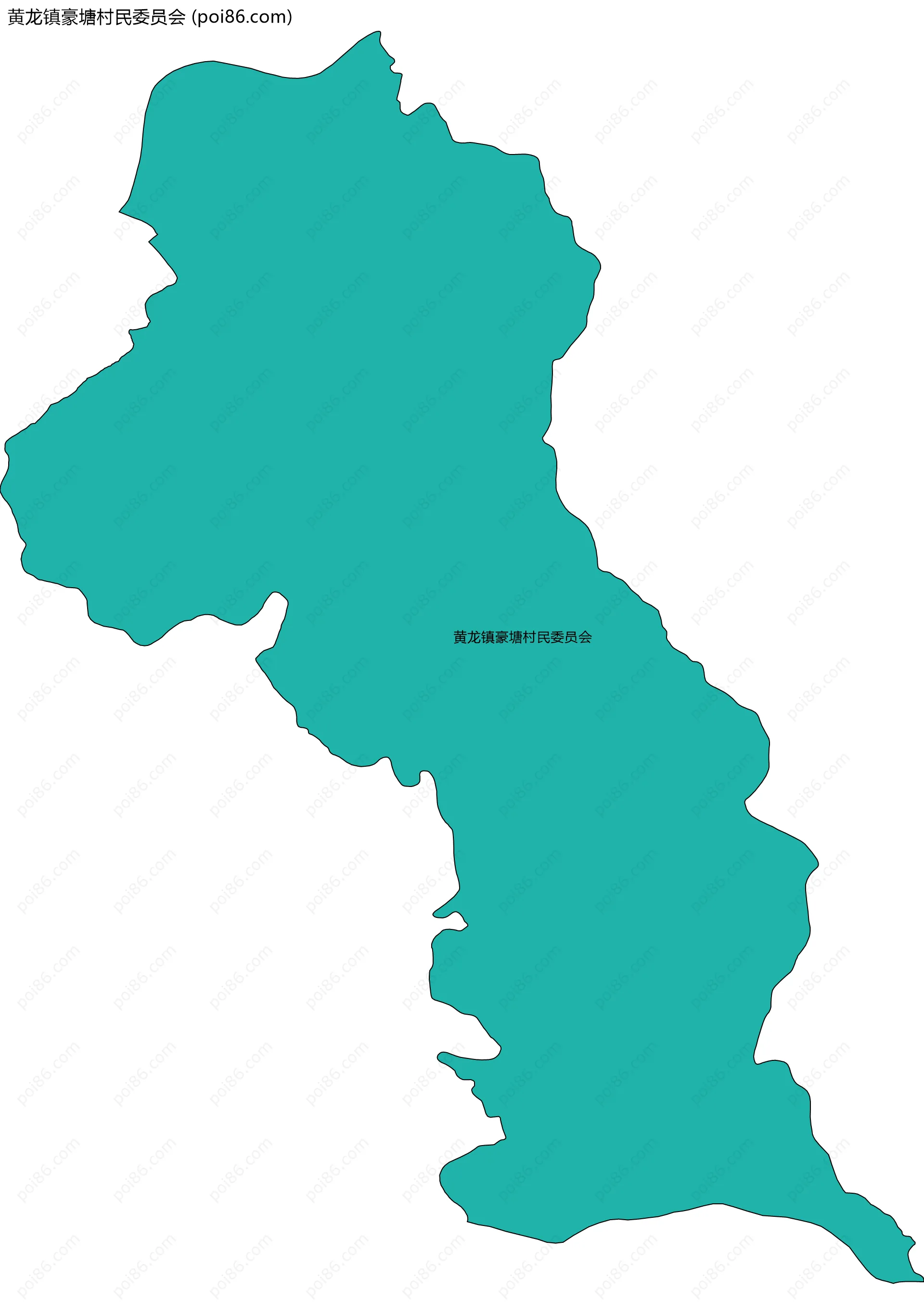 黄龙镇豪塘村民委员会边界地图