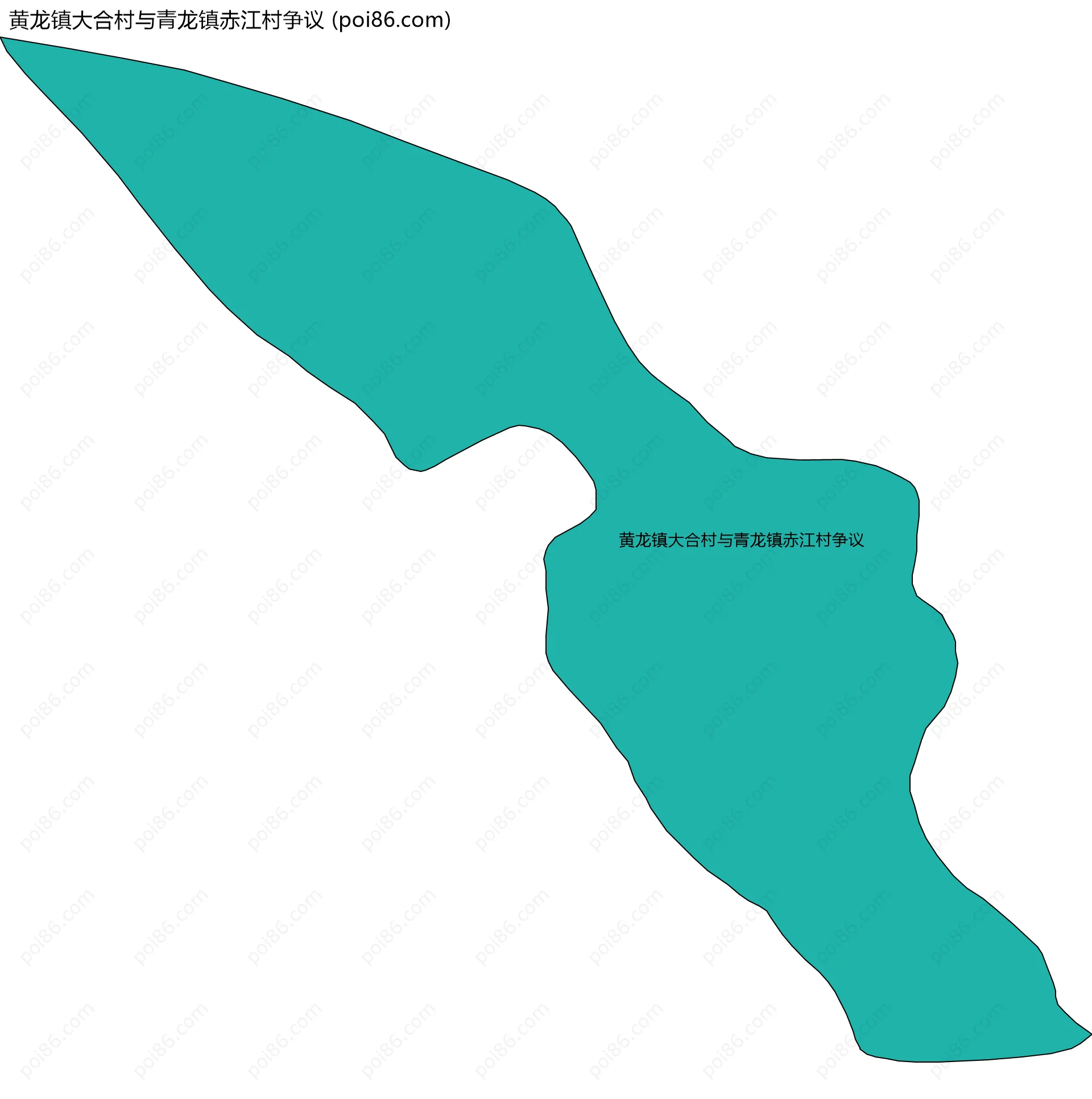 黄龙镇大合村与青龙镇赤江村争议边界地图