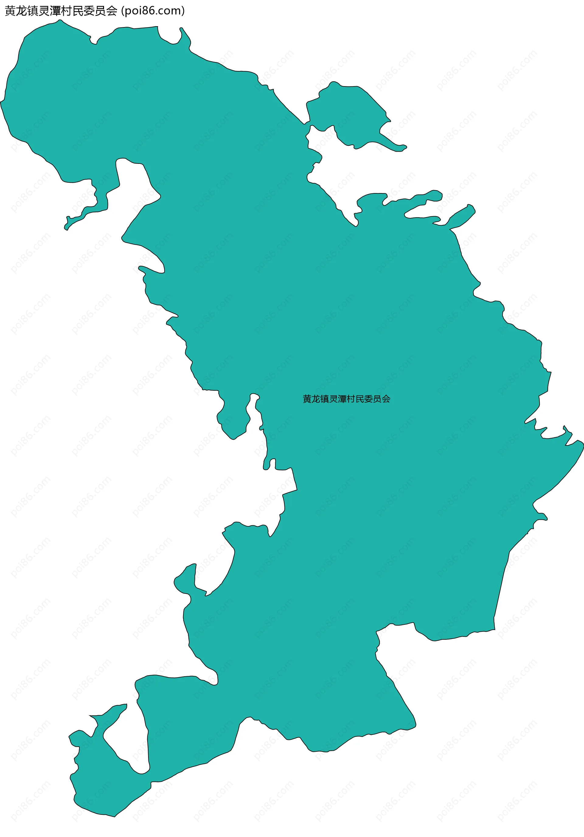 黄龙镇灵潭村民委员会边界地图