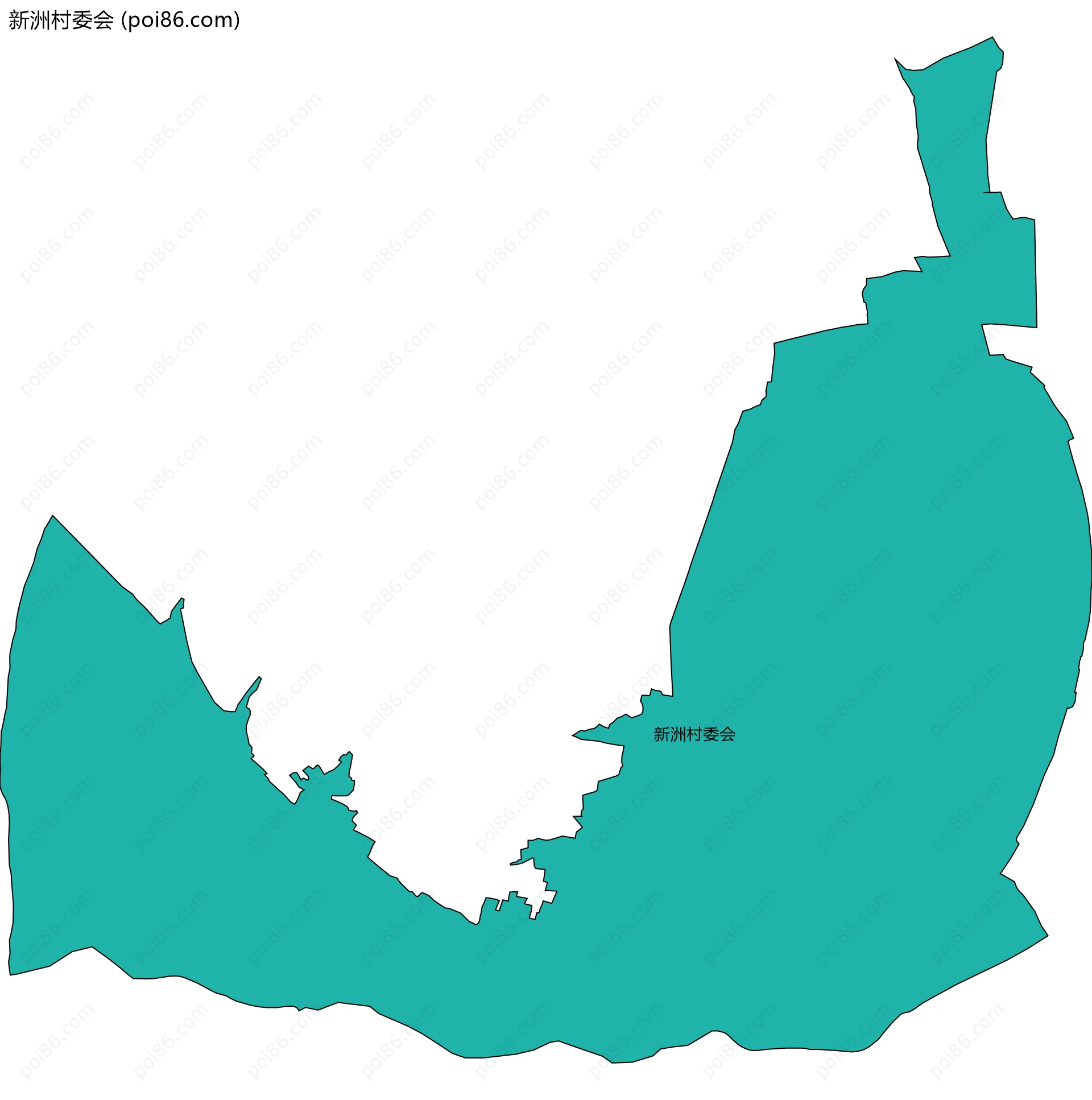 新洲村委会边界地图