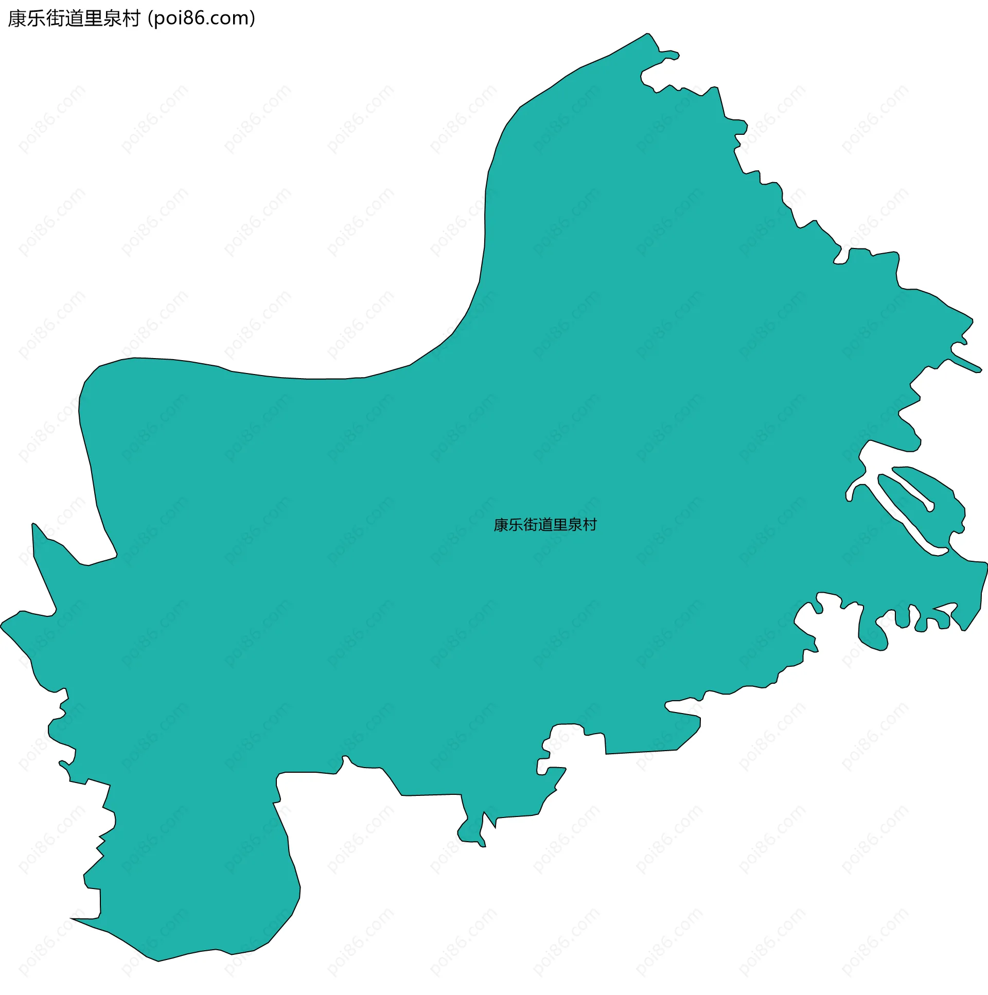 康乐街道里泉村边界地图