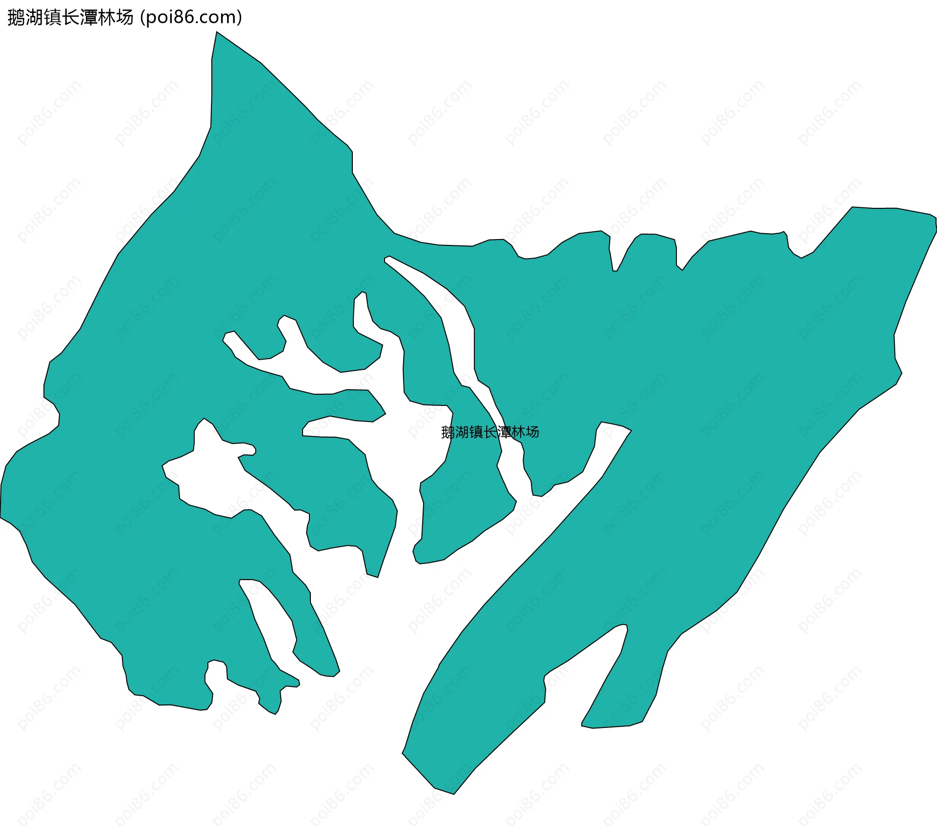 鹅湖镇长潭林场边界地图