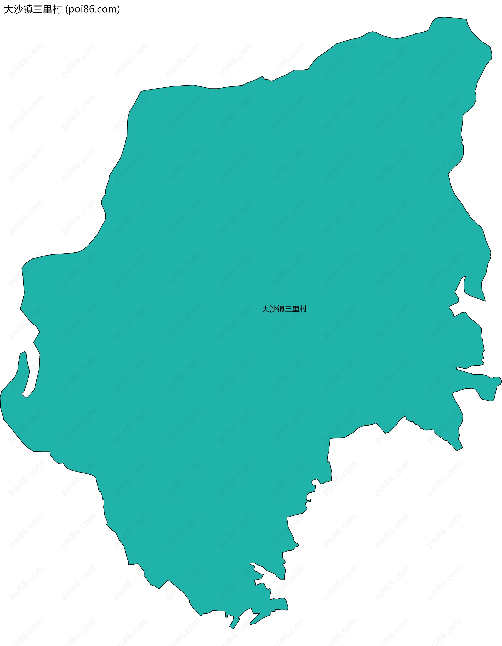 大沙镇三里村边界地图