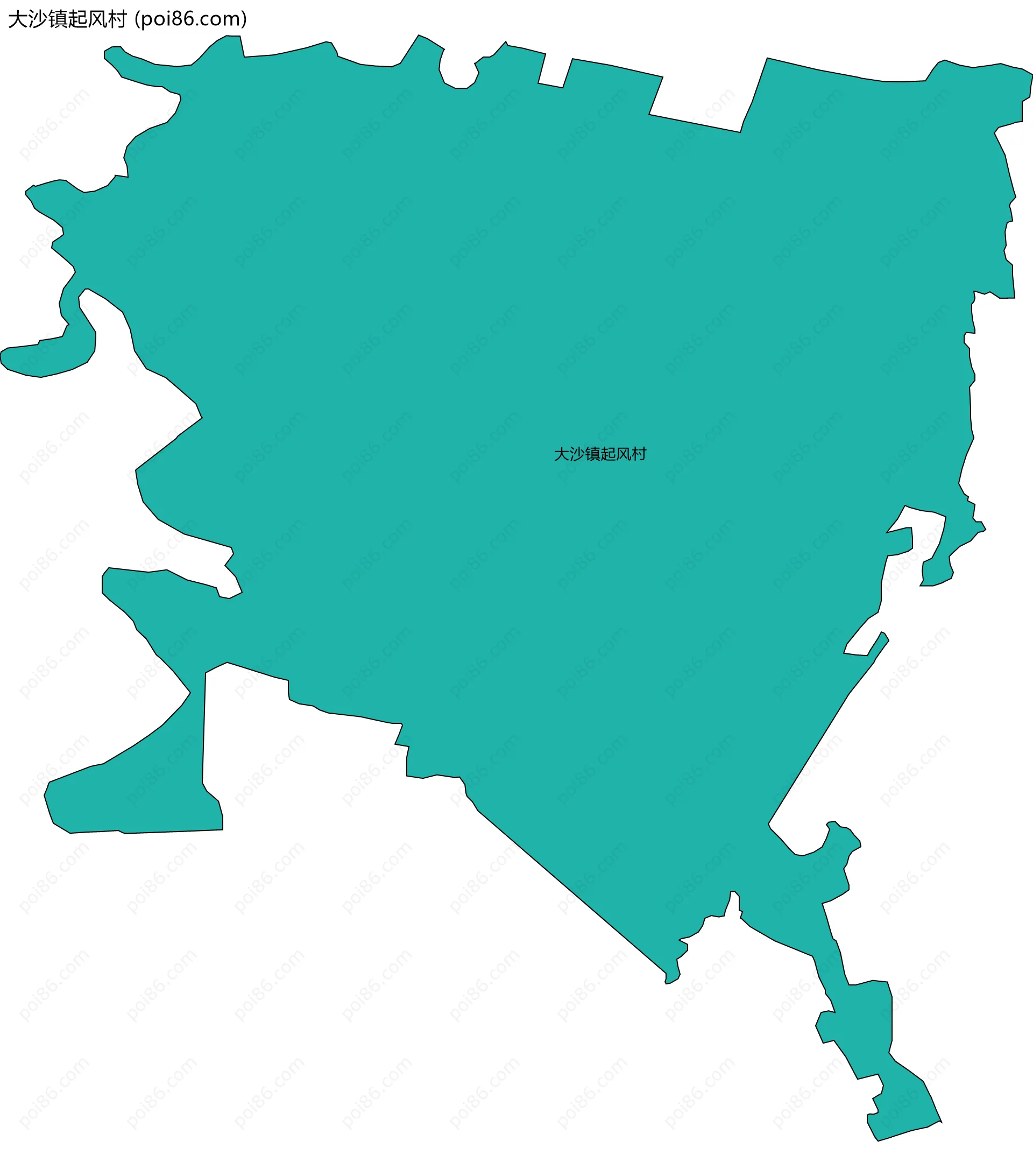 大沙镇起风村边界地图