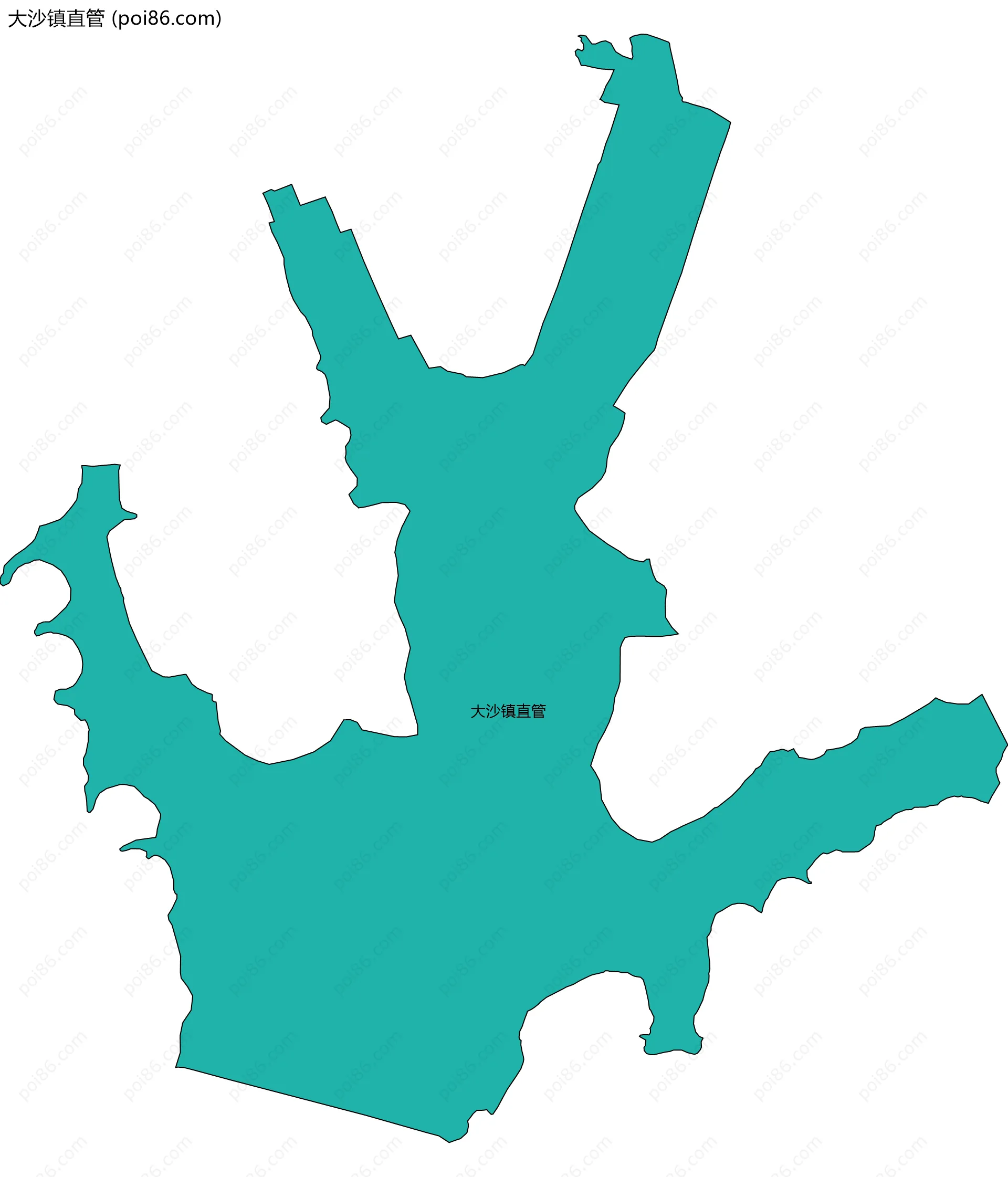 大沙镇直管边界地图