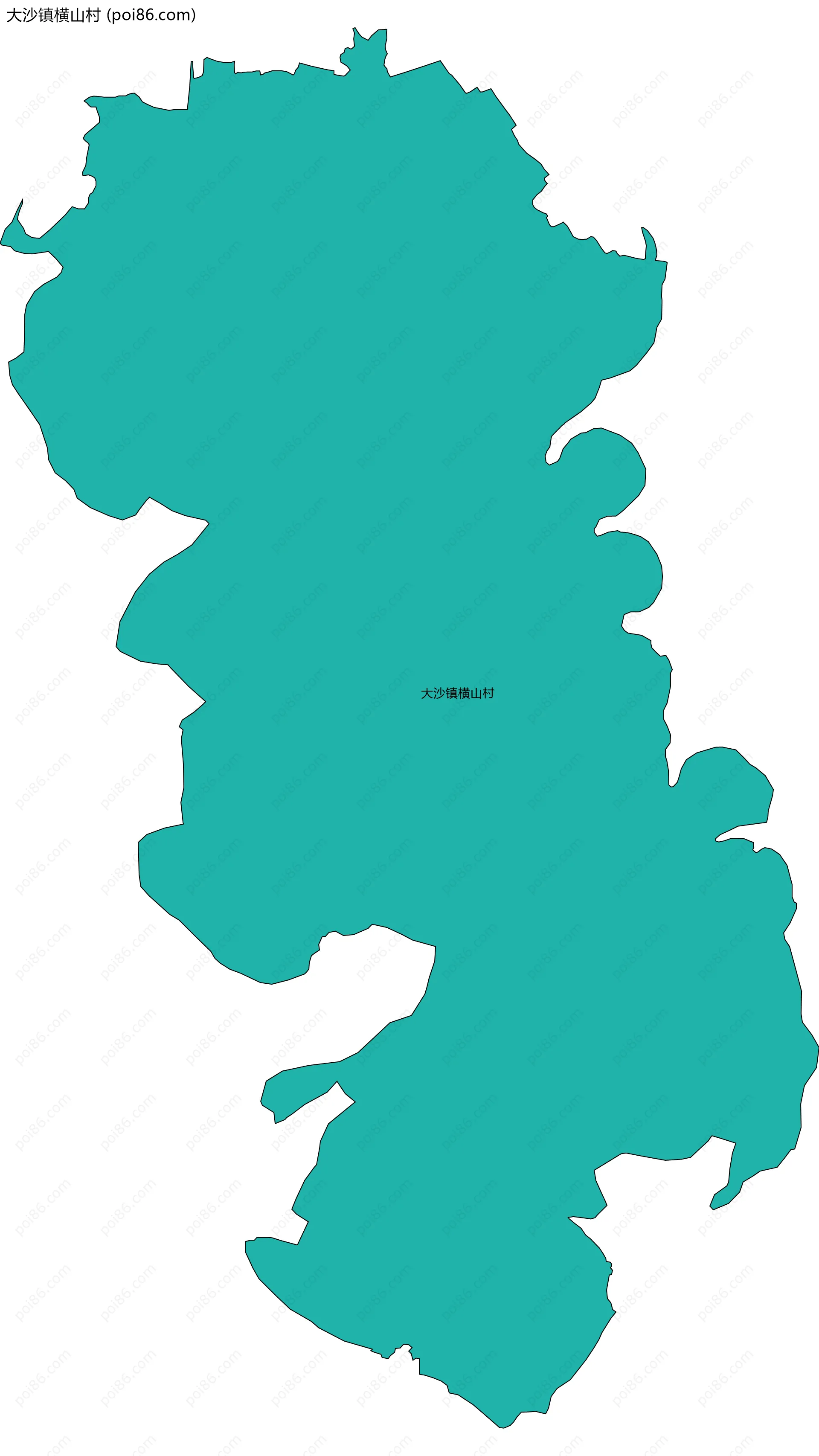 大沙镇横山村边界地图