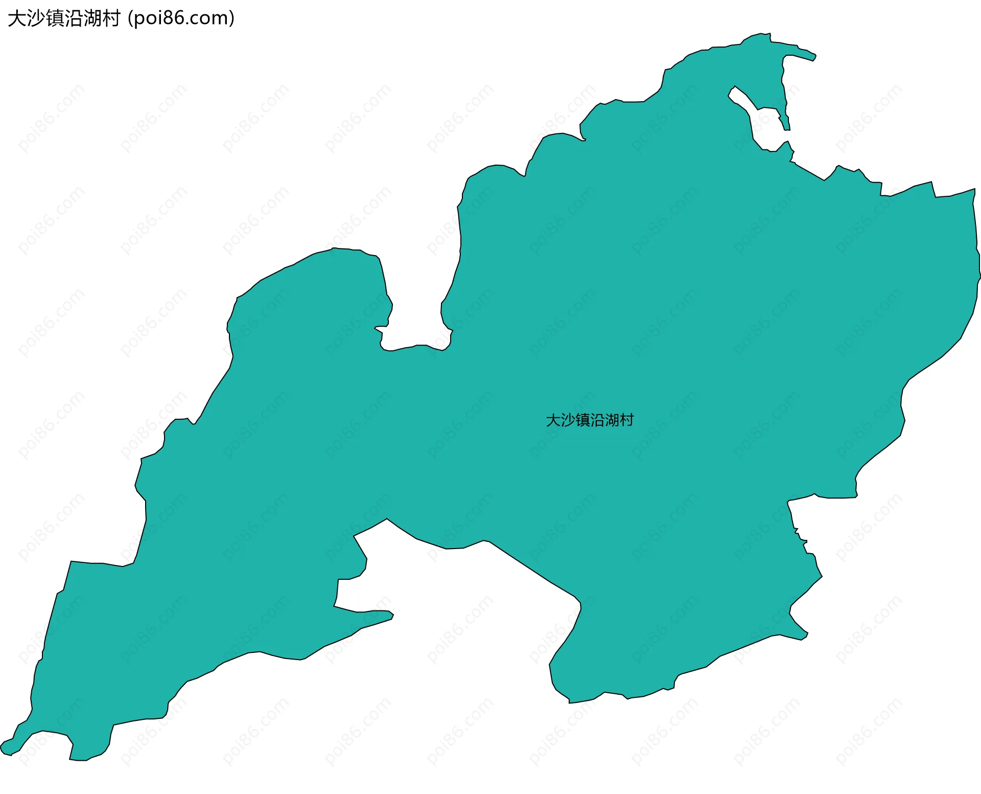 大沙镇沿湖村边界地图