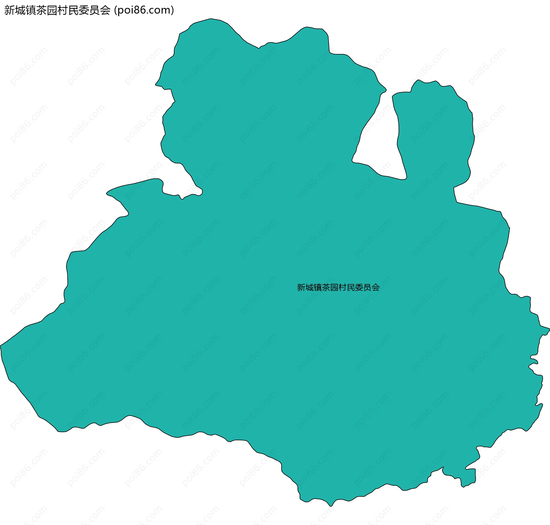 新城镇茶园村民委员会边界地图
