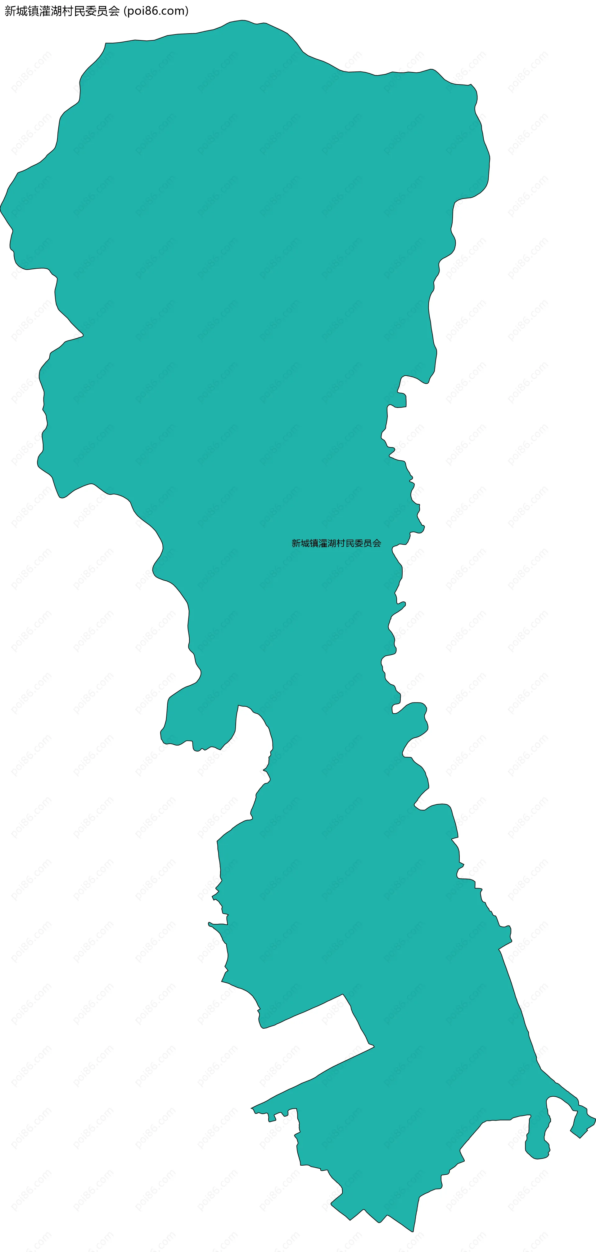 新城镇灌湖村民委员会边界地图