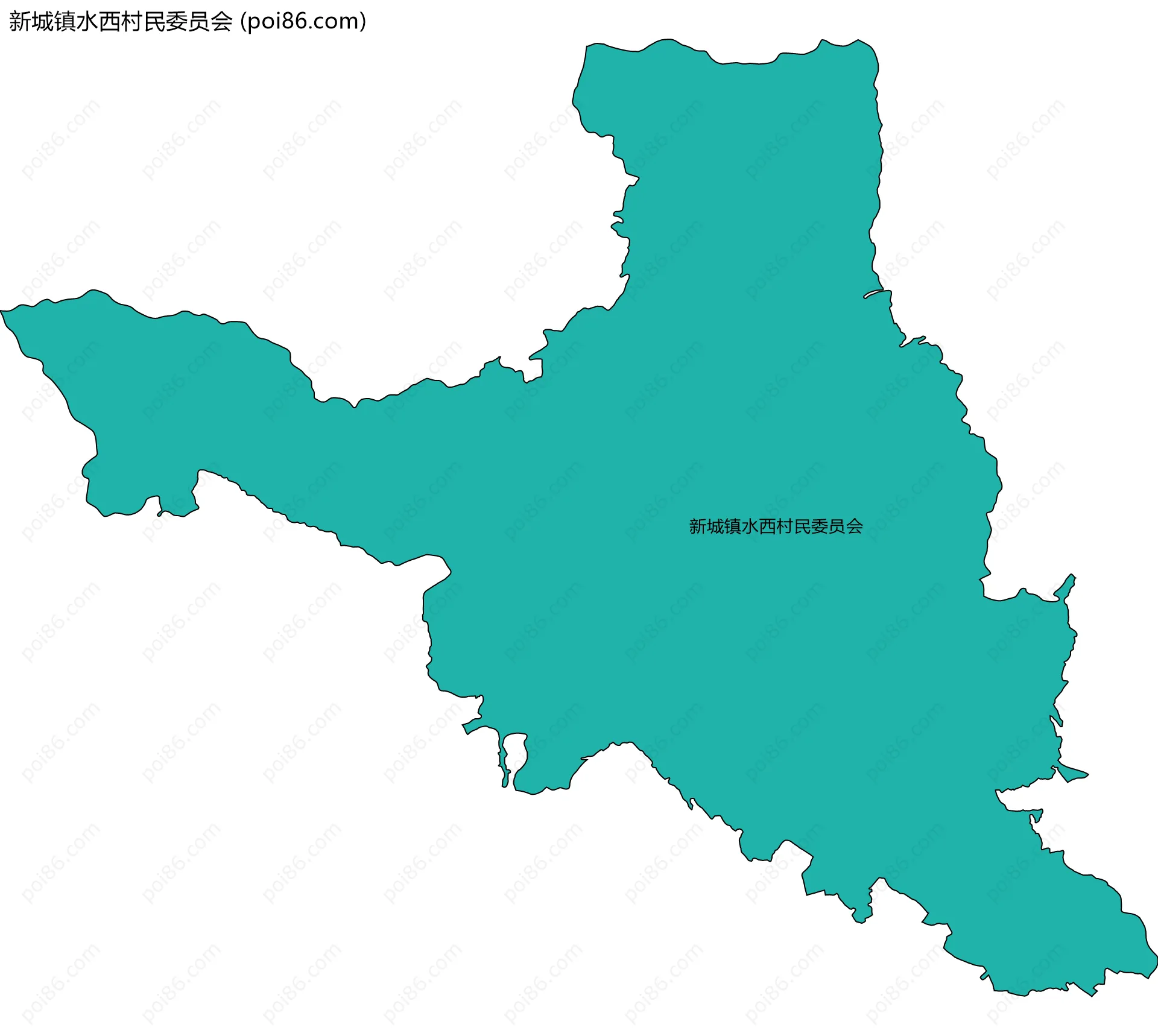 新城镇水西村民委员会边界地图