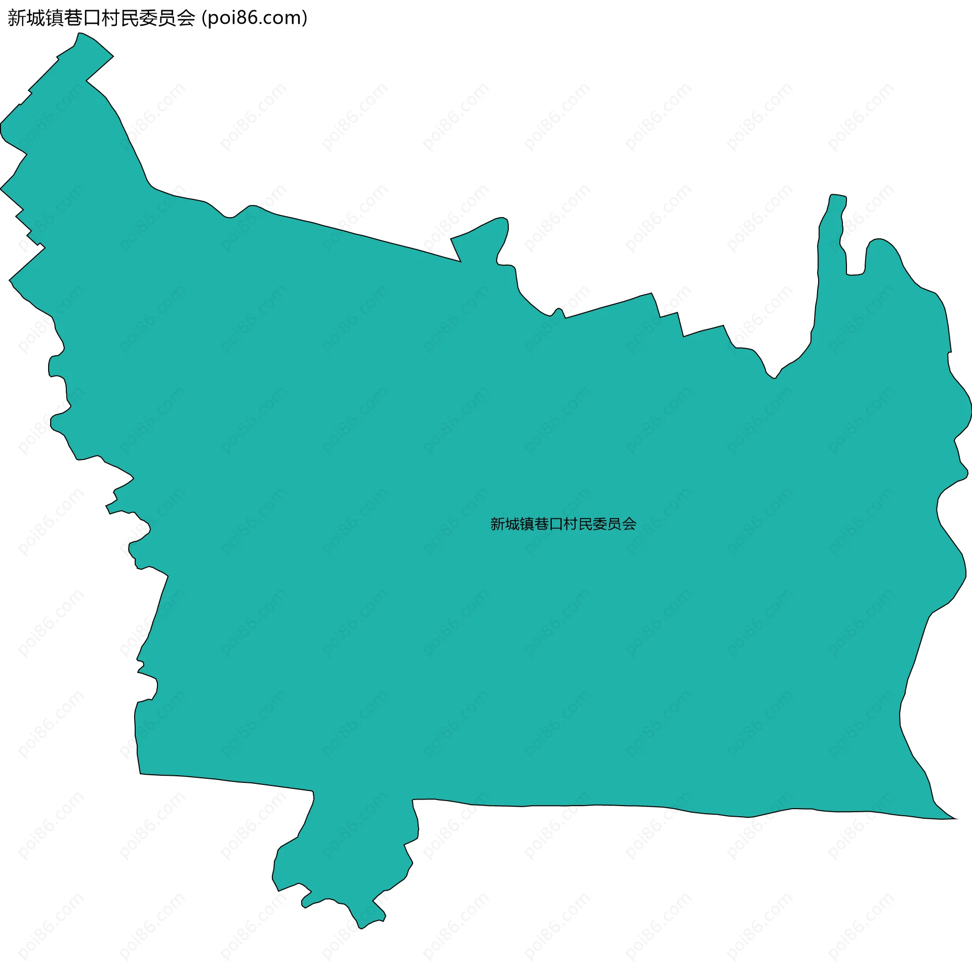 新城镇巷口村民委员会边界地图