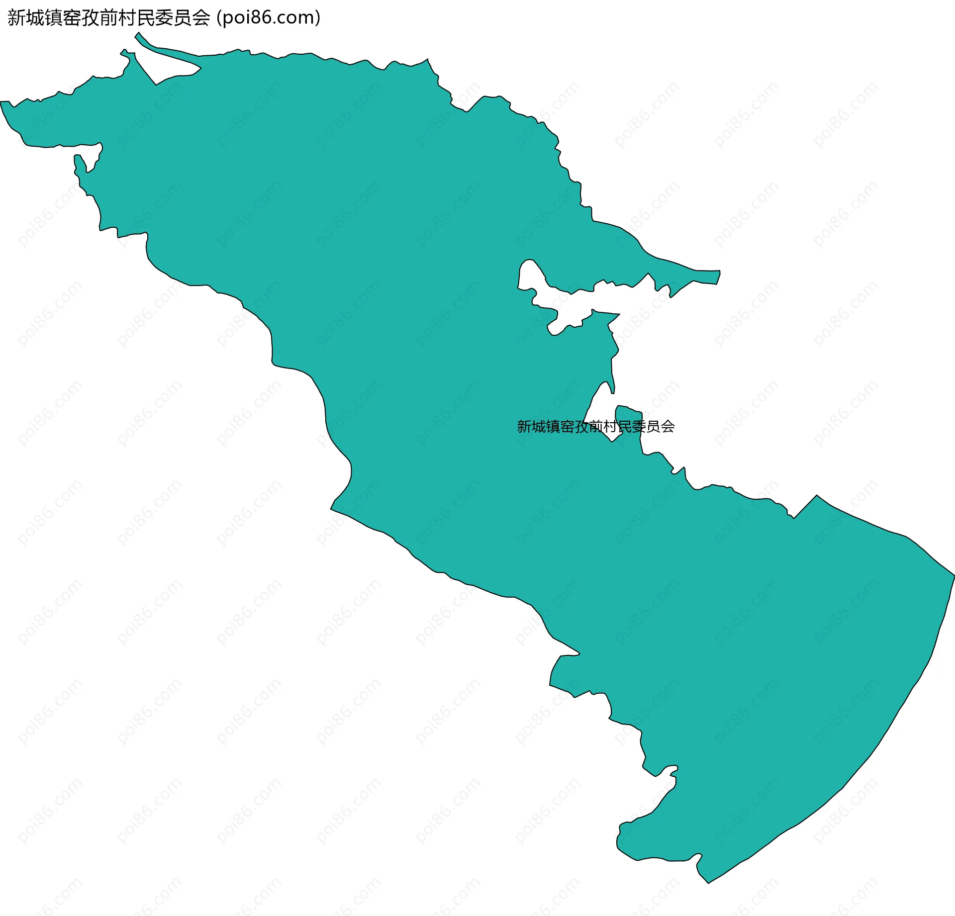 新城镇窑孜前村民委员会边界地图