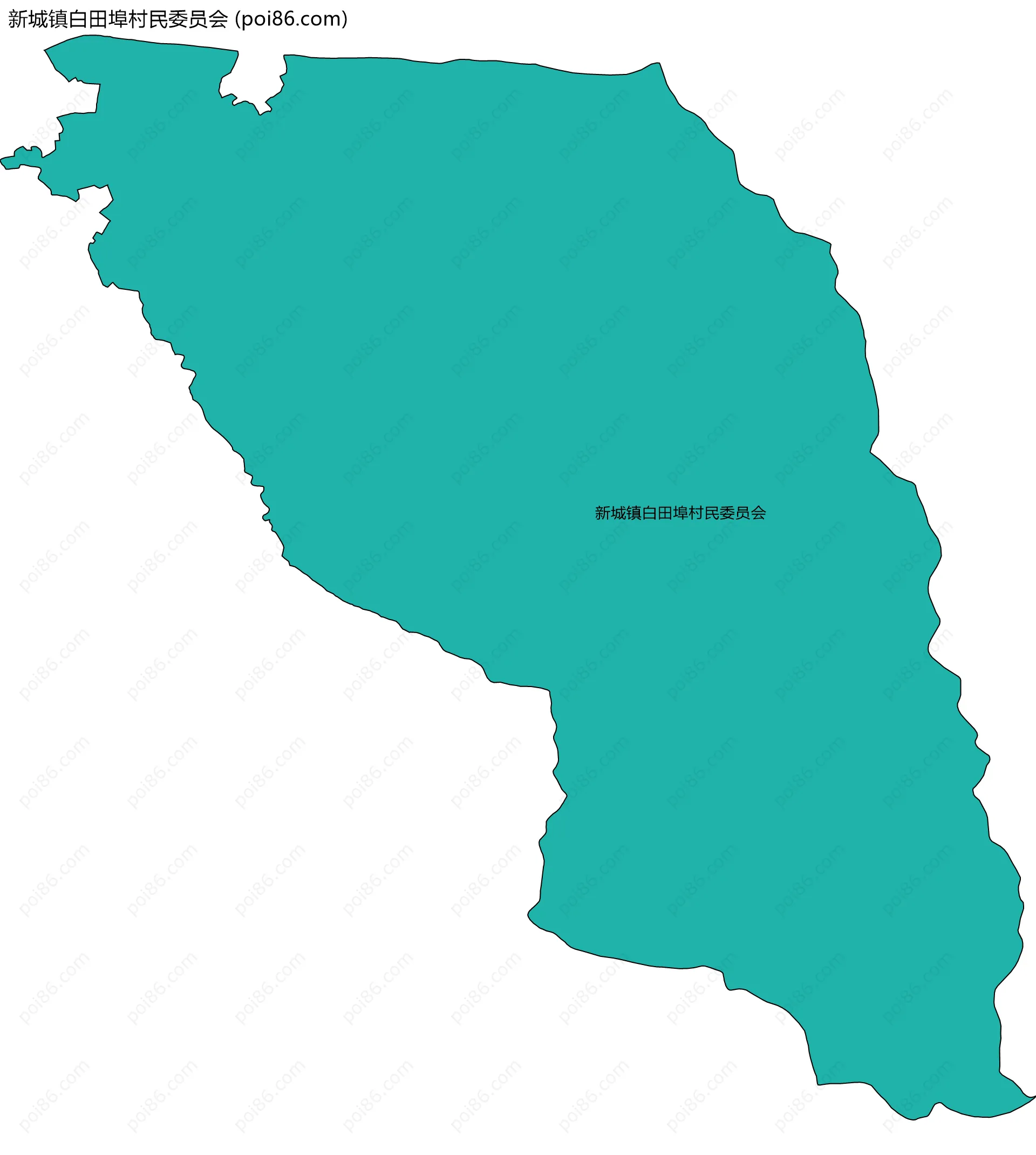 新城镇白田埠村民委员会边界地图