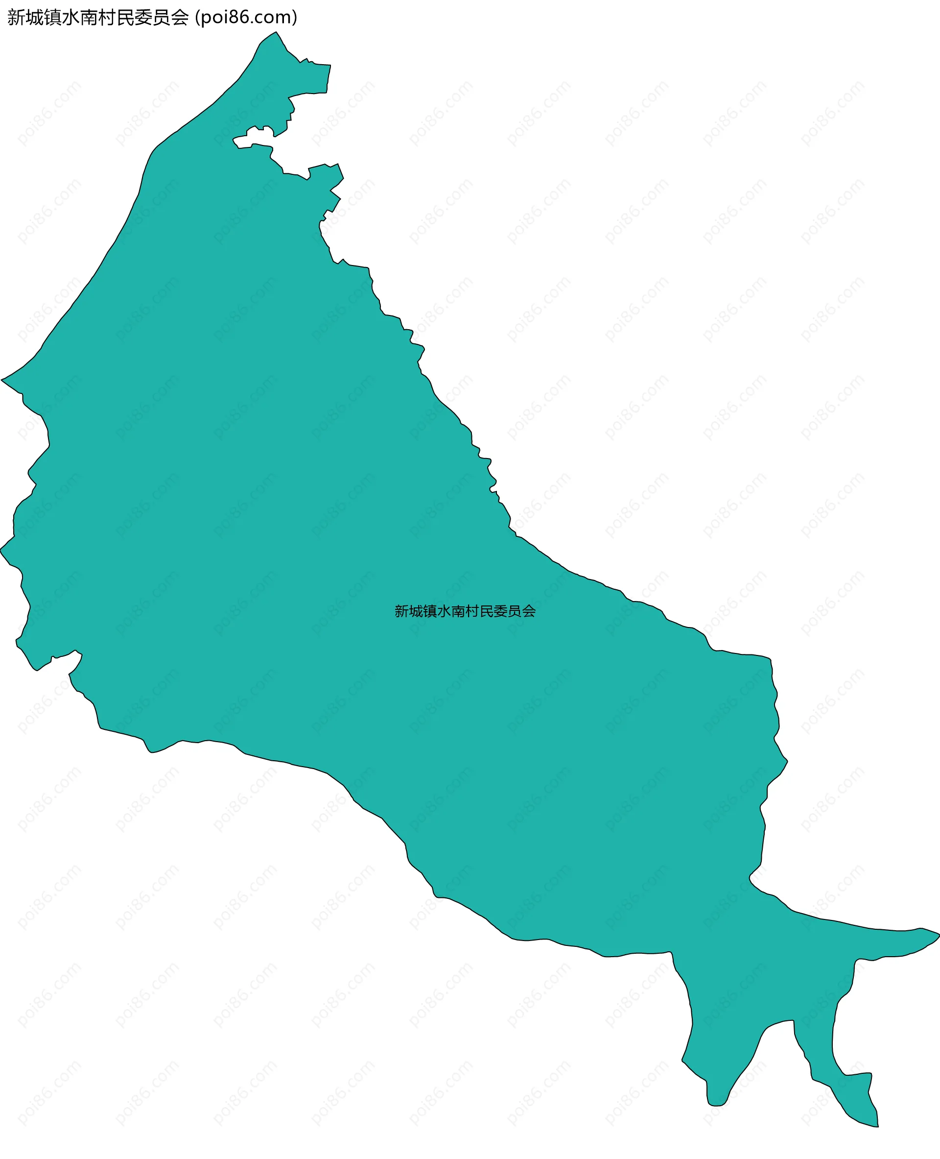 新城镇水南村民委员会边界地图