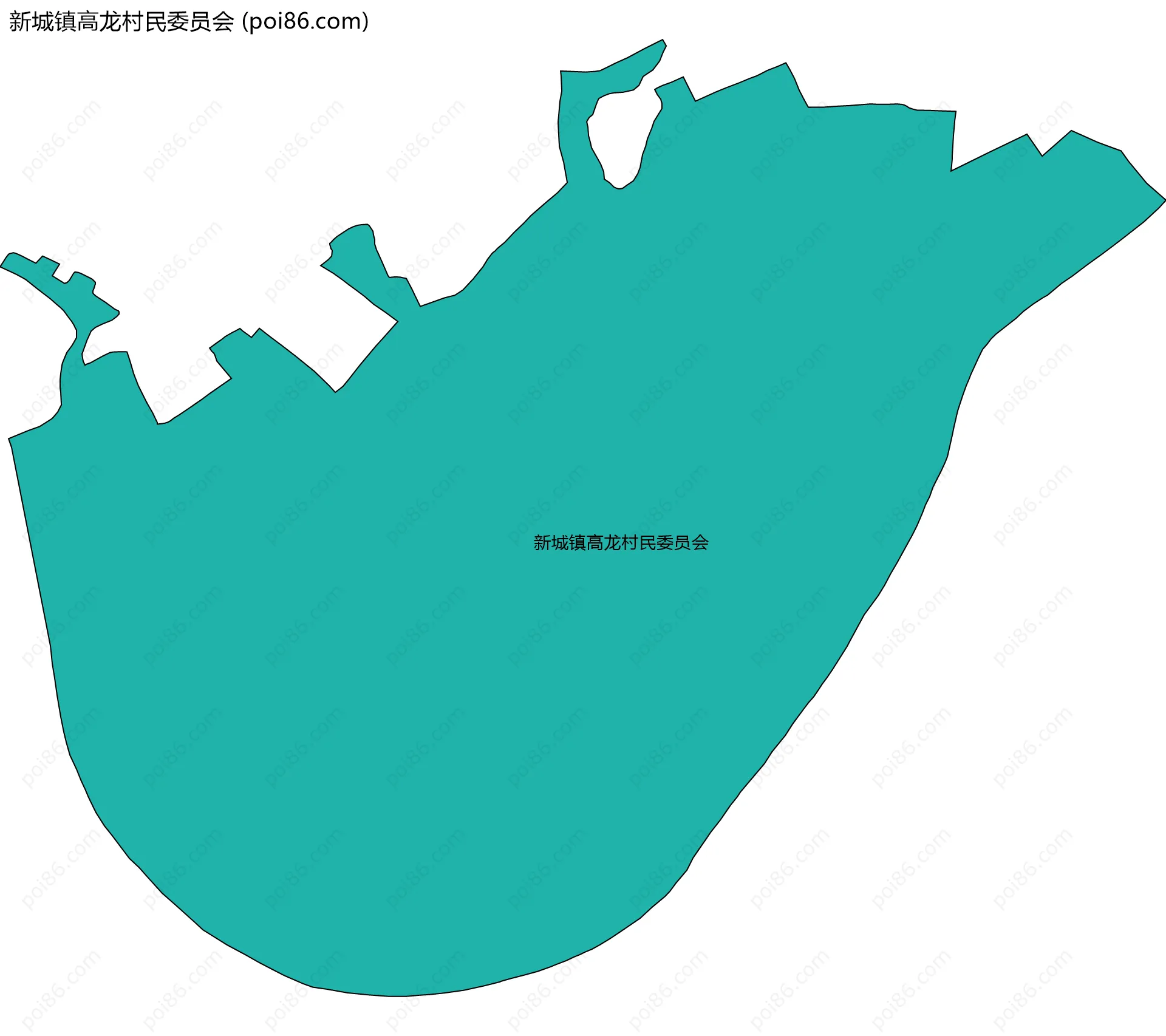 新城镇高龙村民委员会边界地图