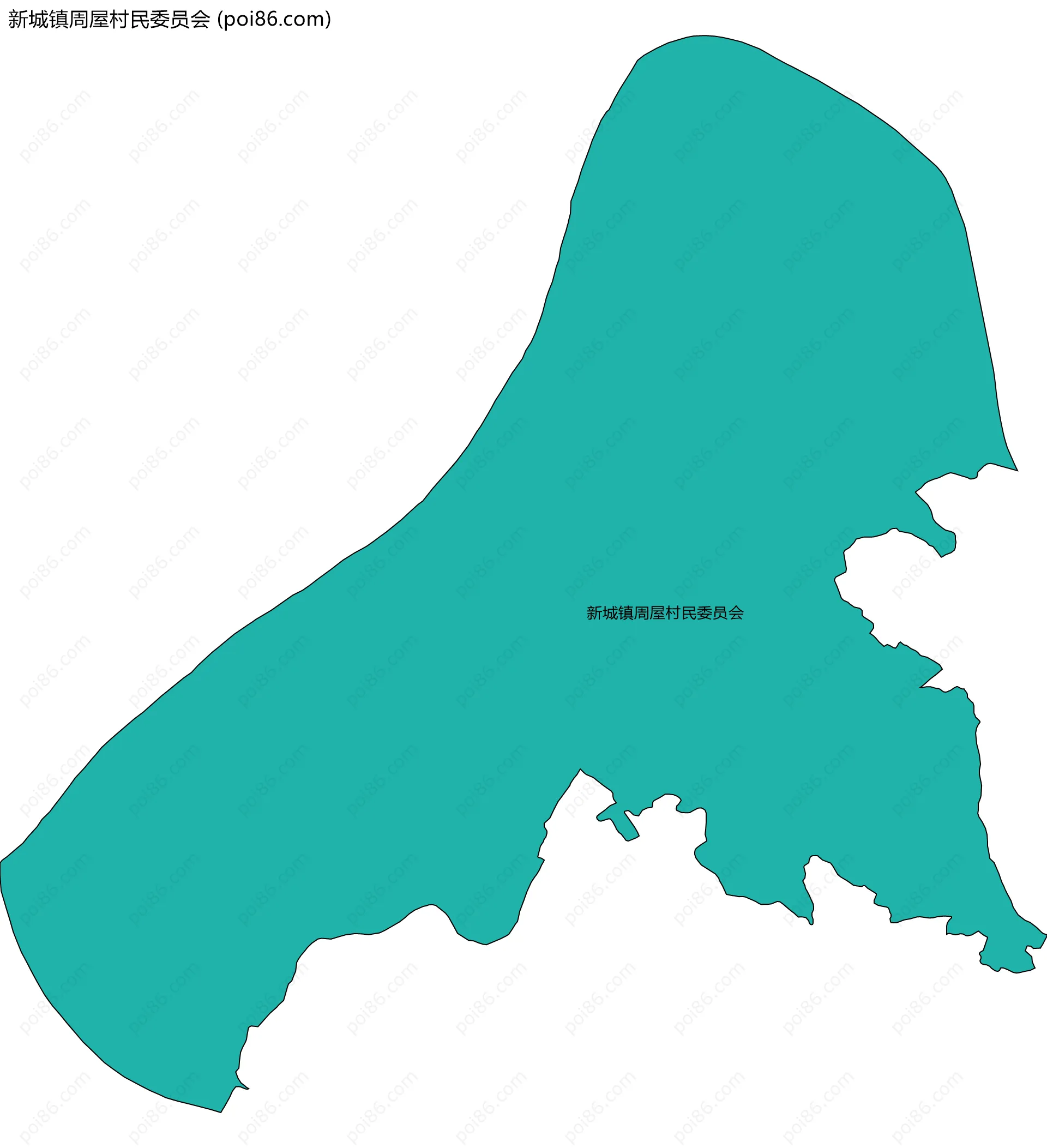 新城镇周屋村民委员会边界地图
