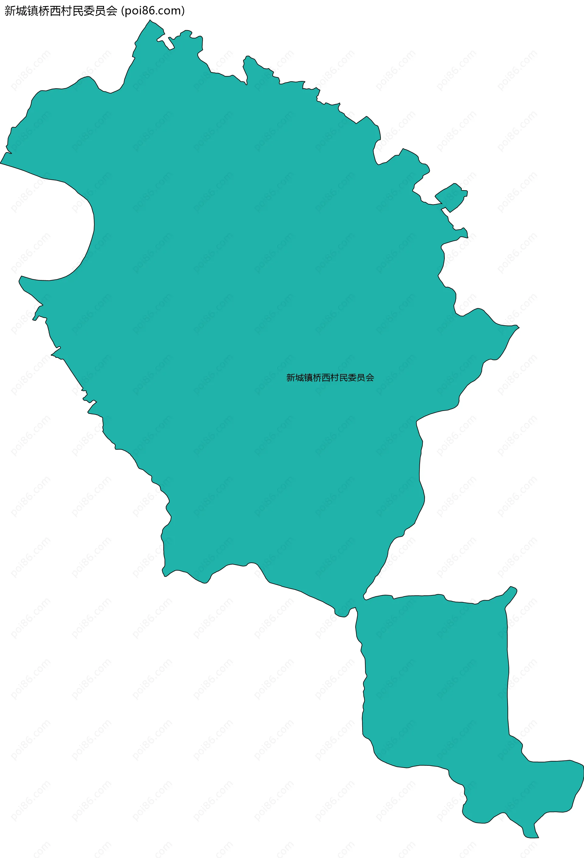 新城镇桥西村民委员会边界地图