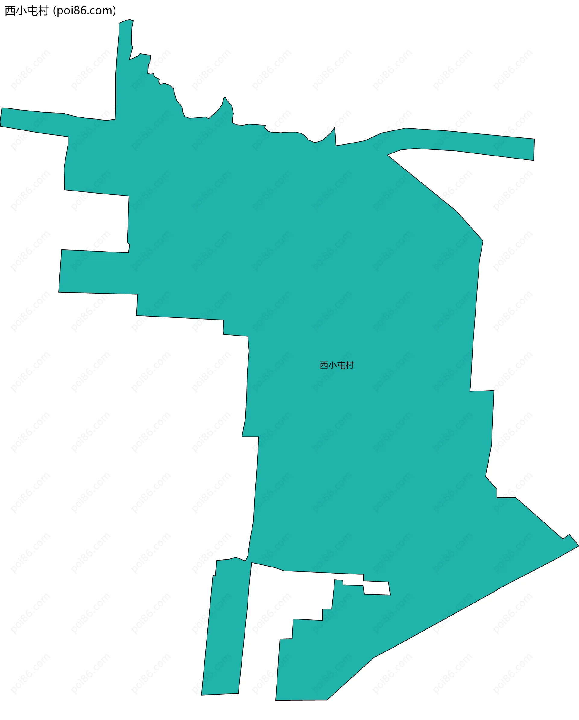 西小屯村边界地图