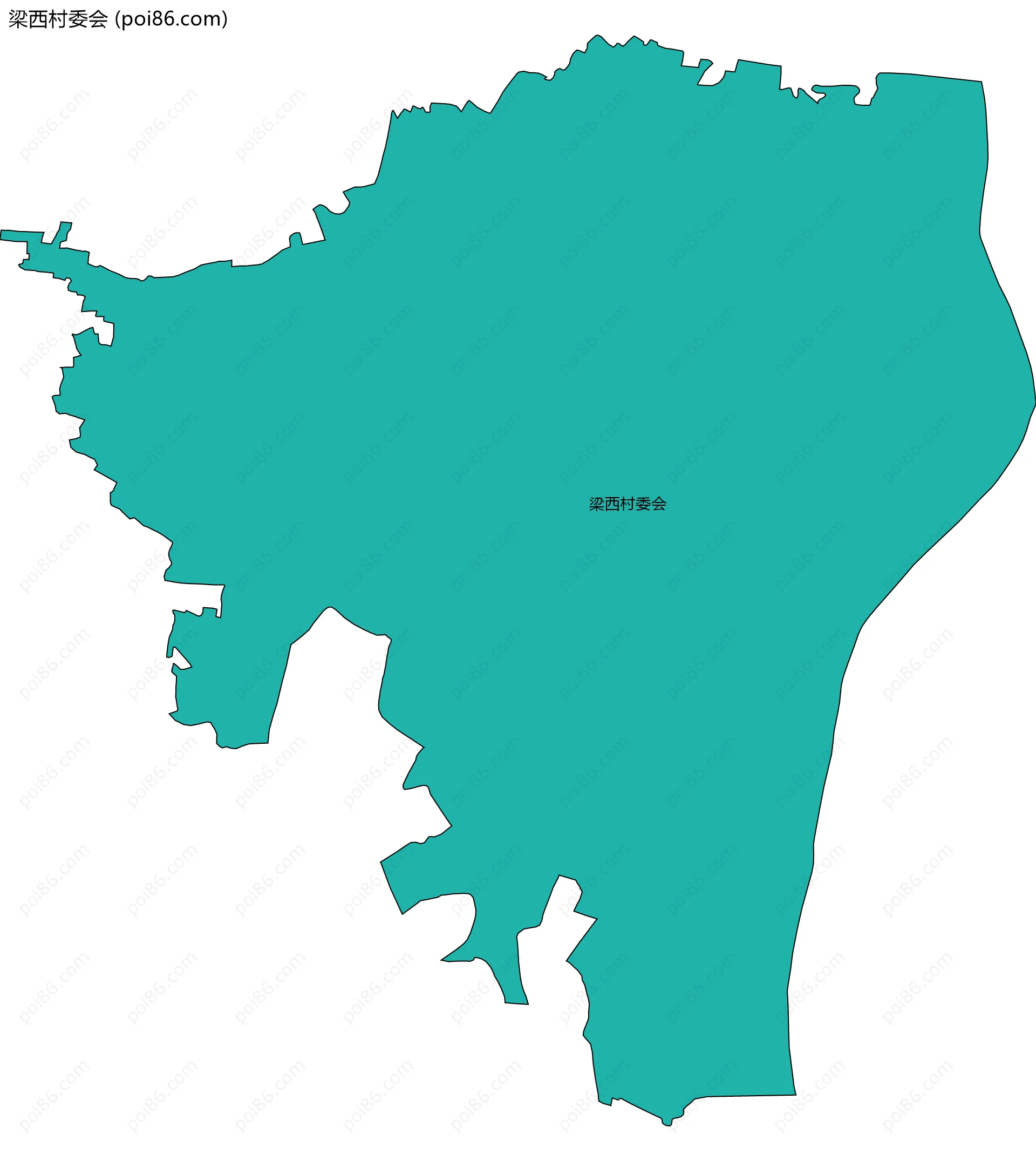 梁西村委会边界地图